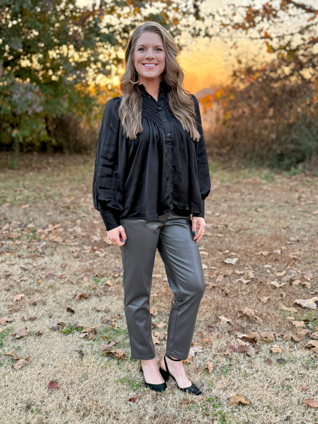 The Uptown Edge Faux Leather Pants (Gray)