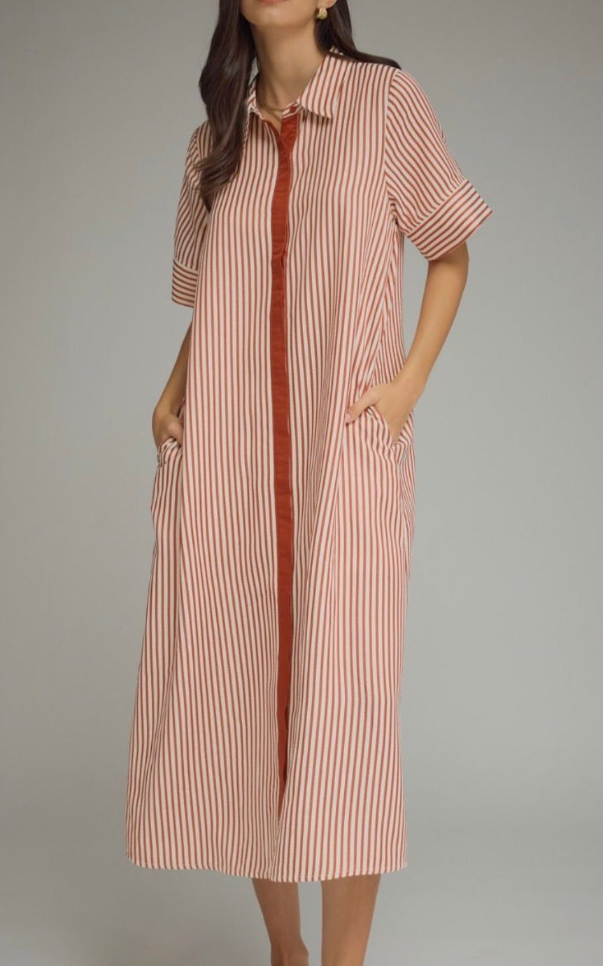 Brick Striped Dress