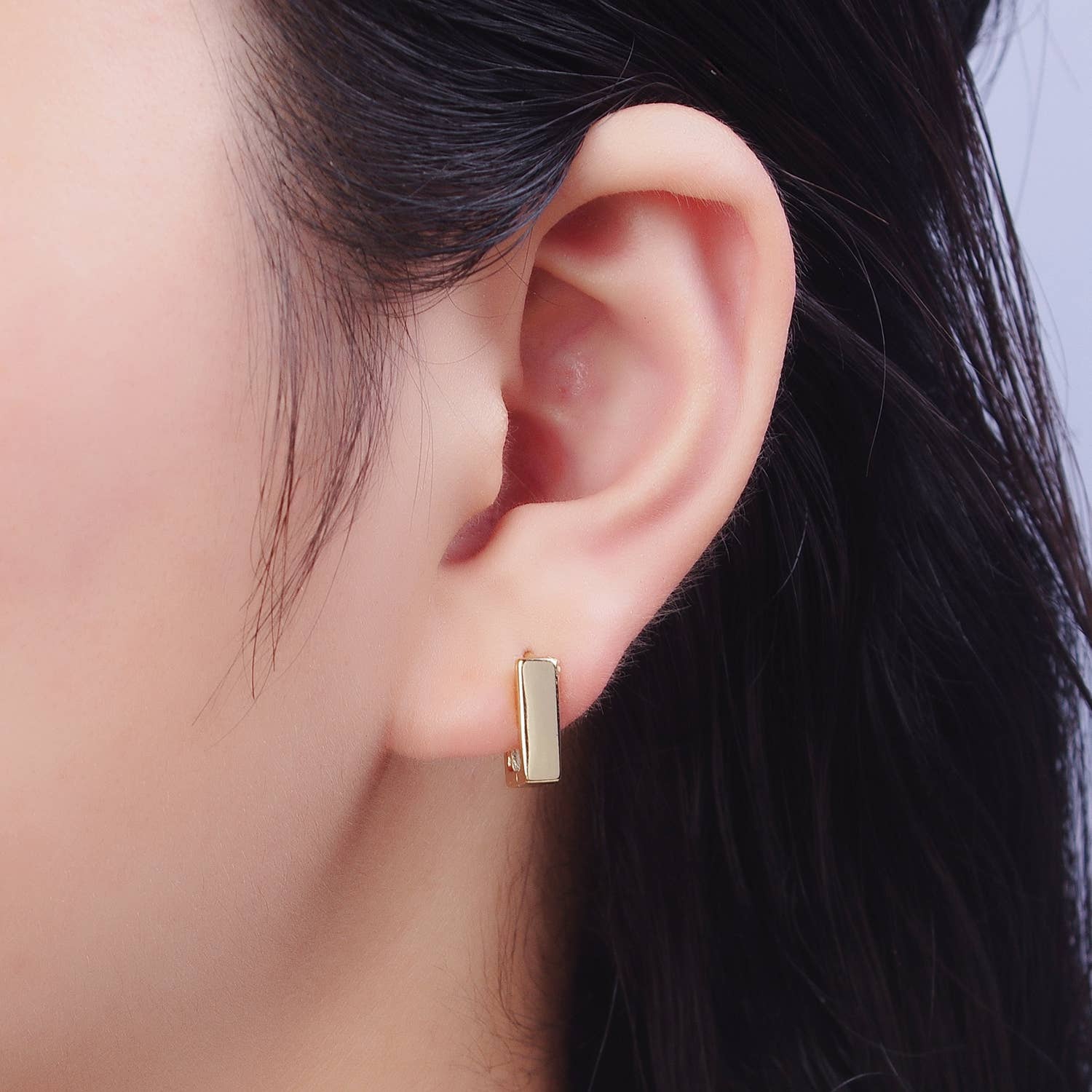 Modern Geometric Square Hoop Earrings in Gold Geometric Jewe