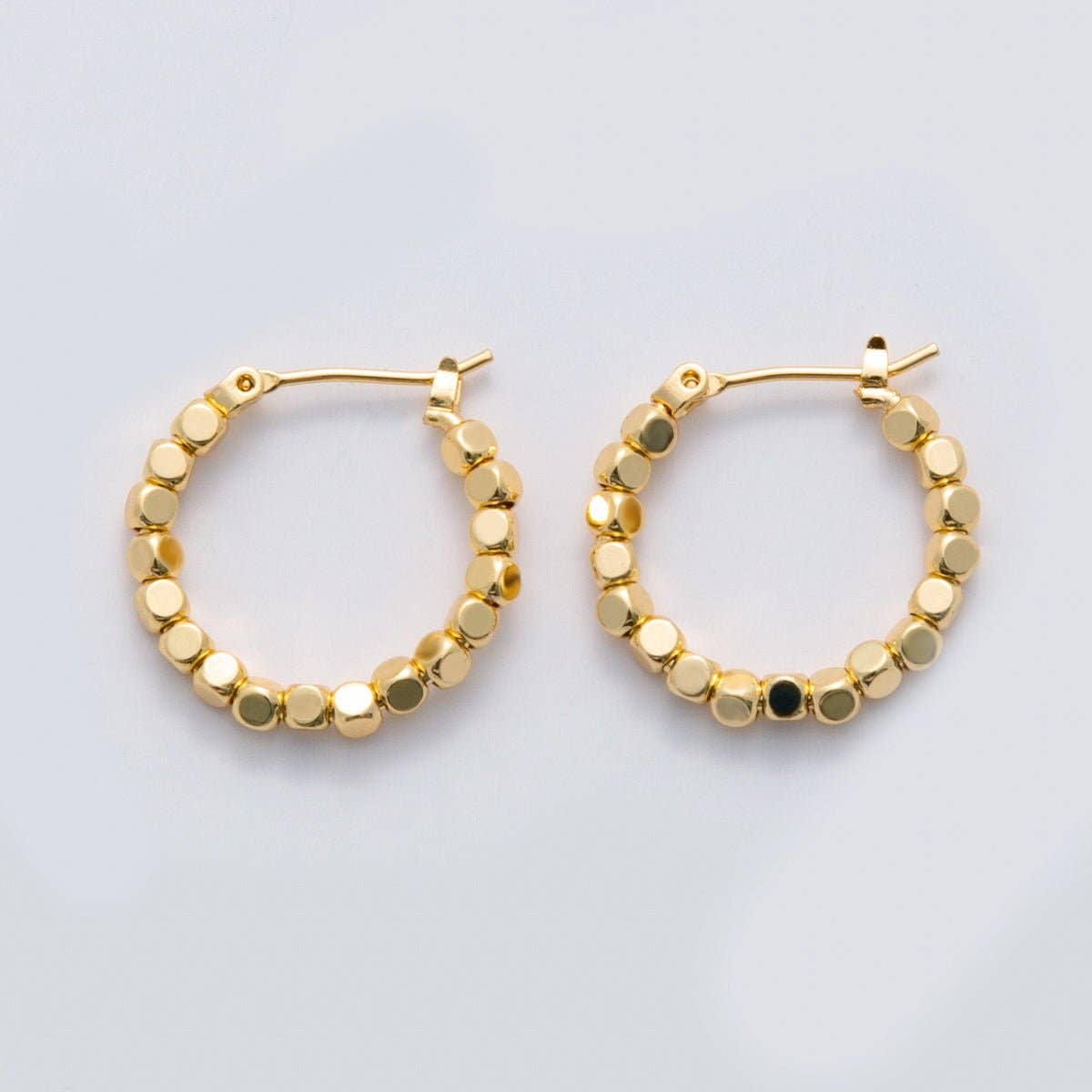 Beaded Latch Hoops