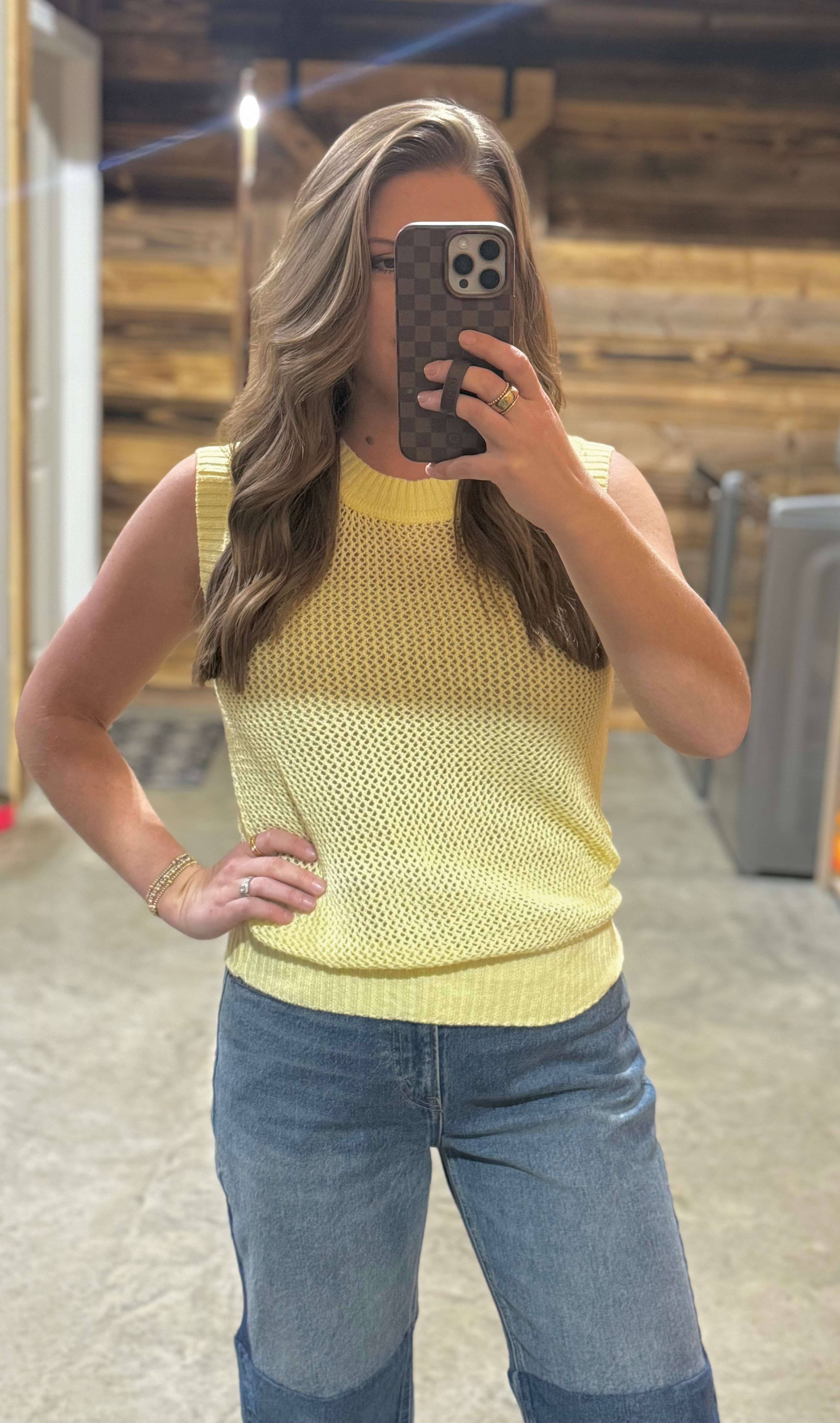 Yellow Sleeveless Sweater