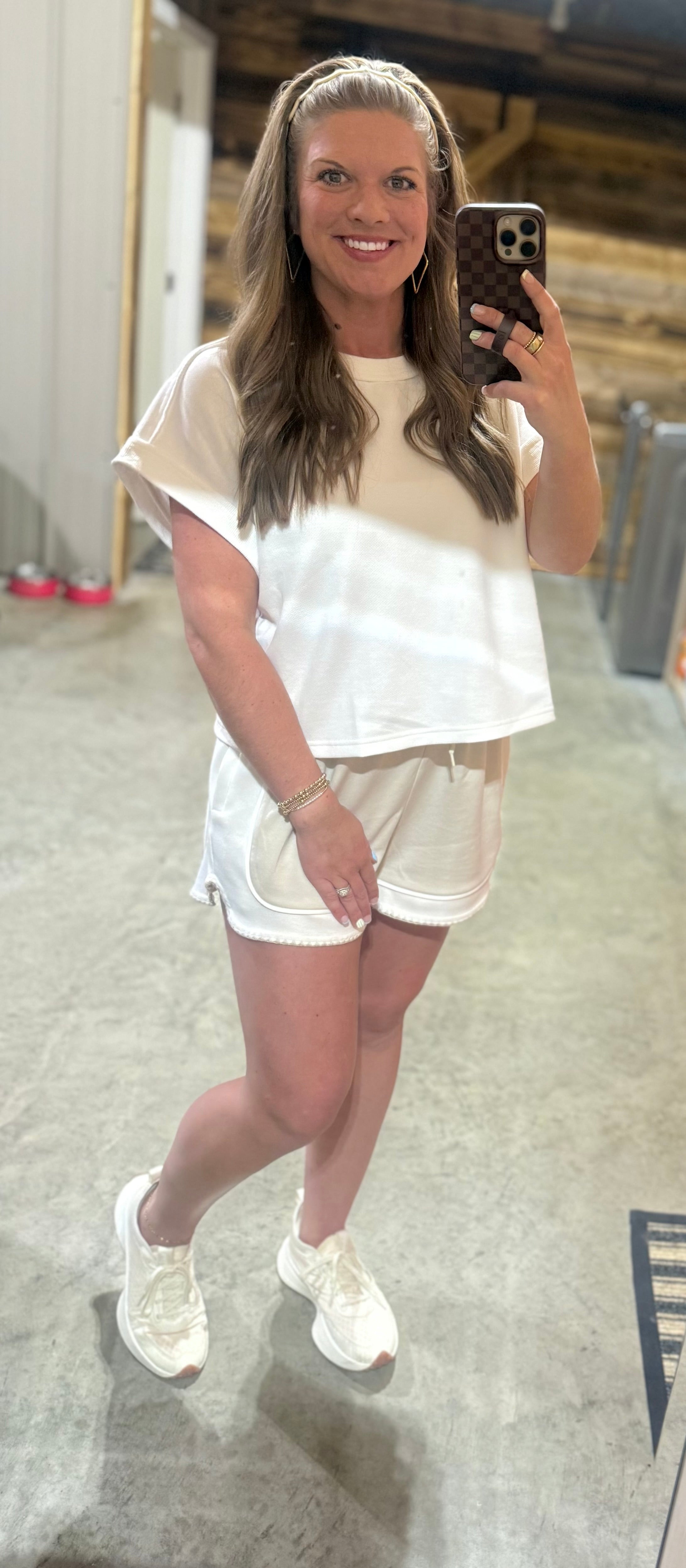 Tan/White Mix Shorts