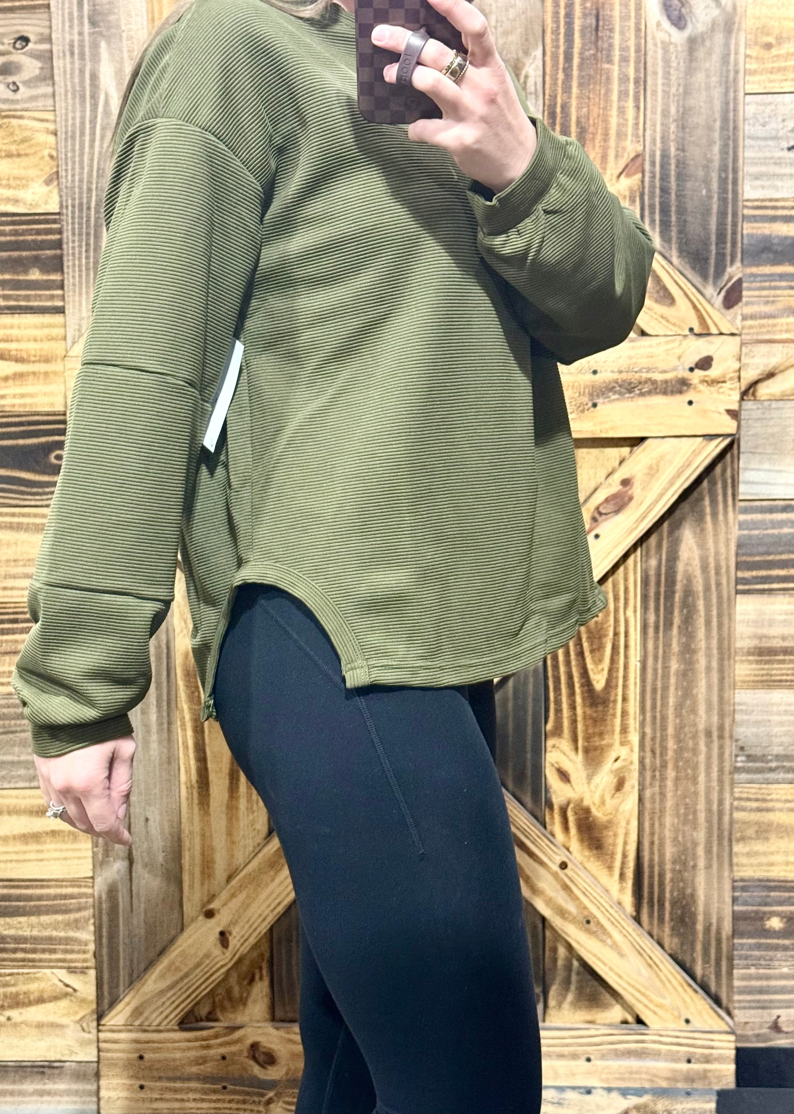 Textured Olive Top
