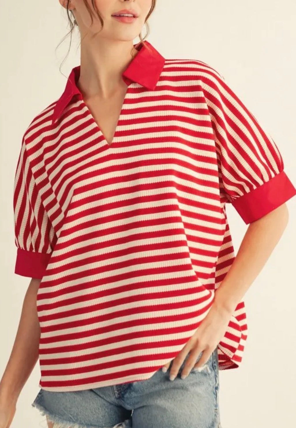 Red Striped Top