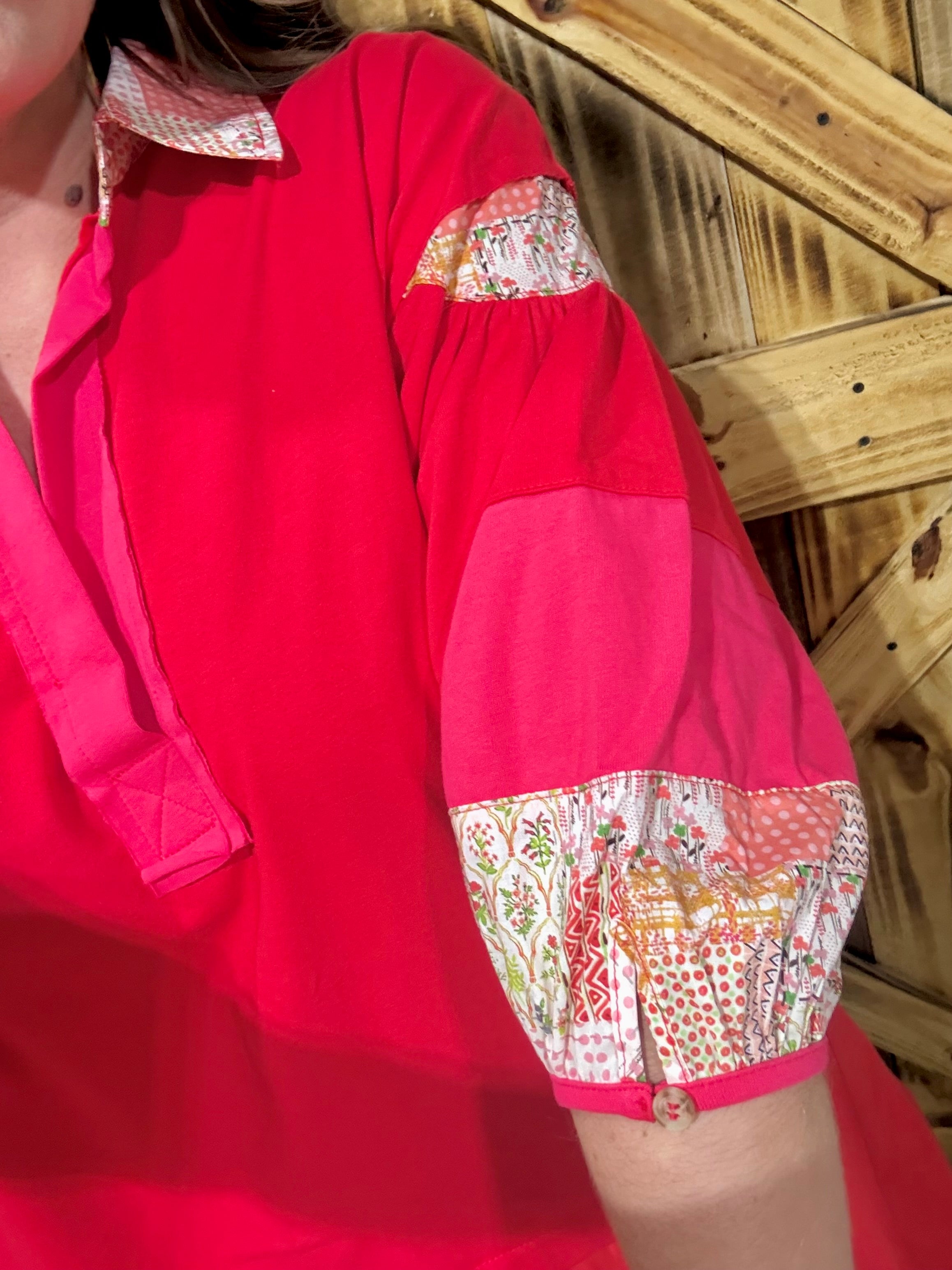 Red/Pink Mix Mini Dress
