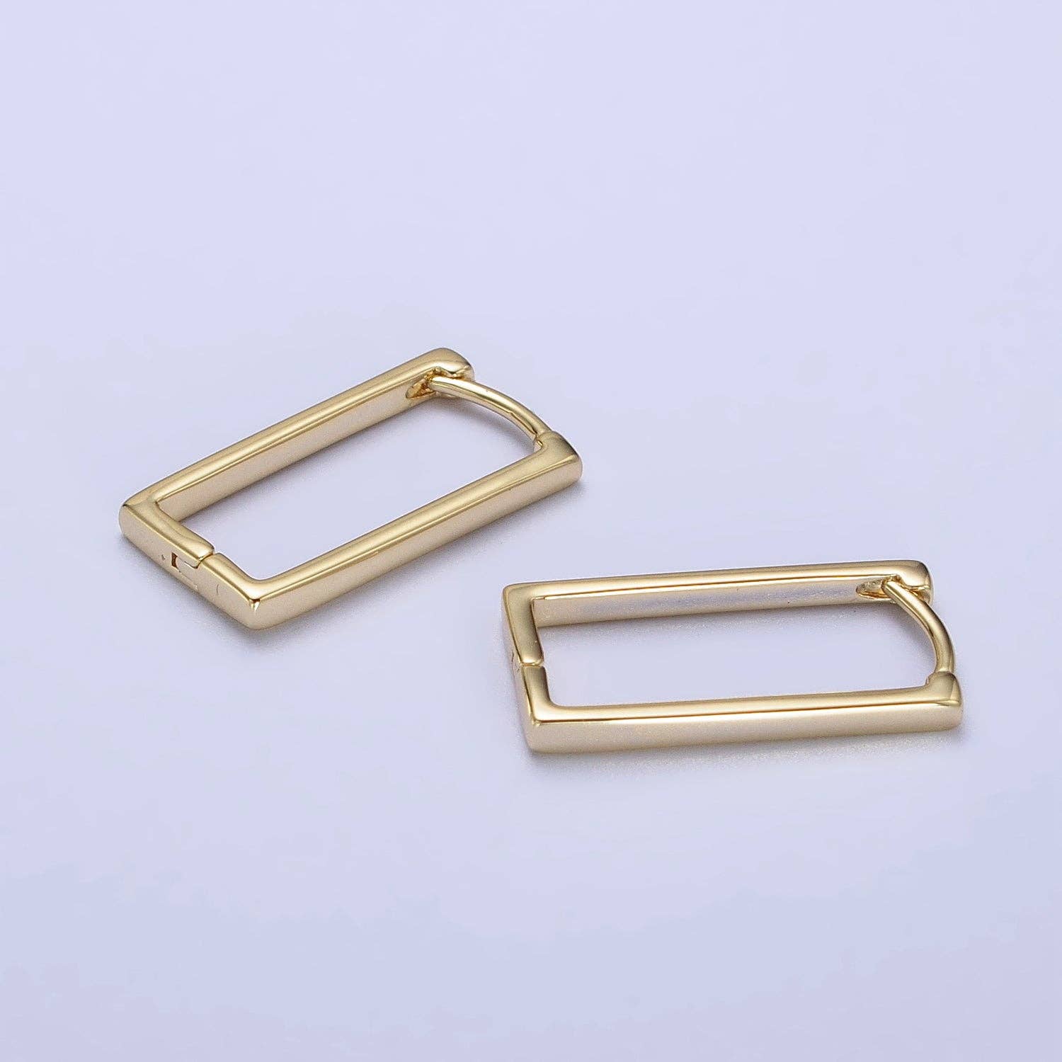 Oblong U-Shaped Hoop Earrings