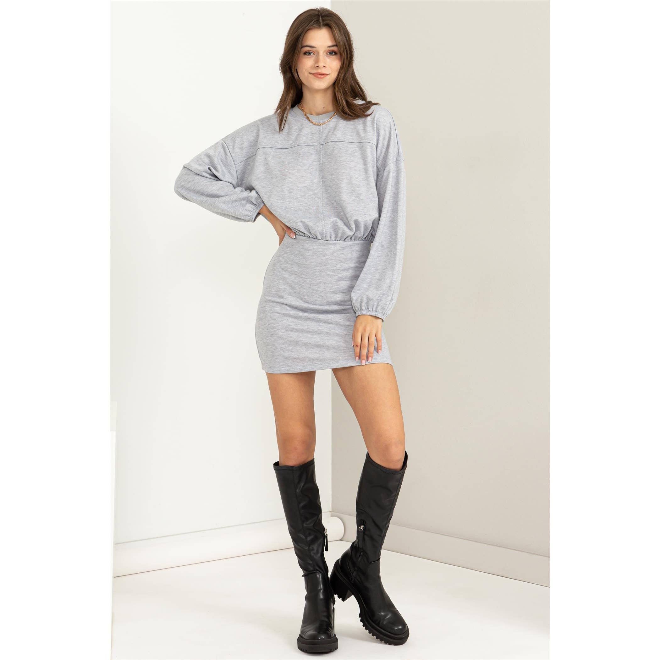 Gray Sweatshirt Dress