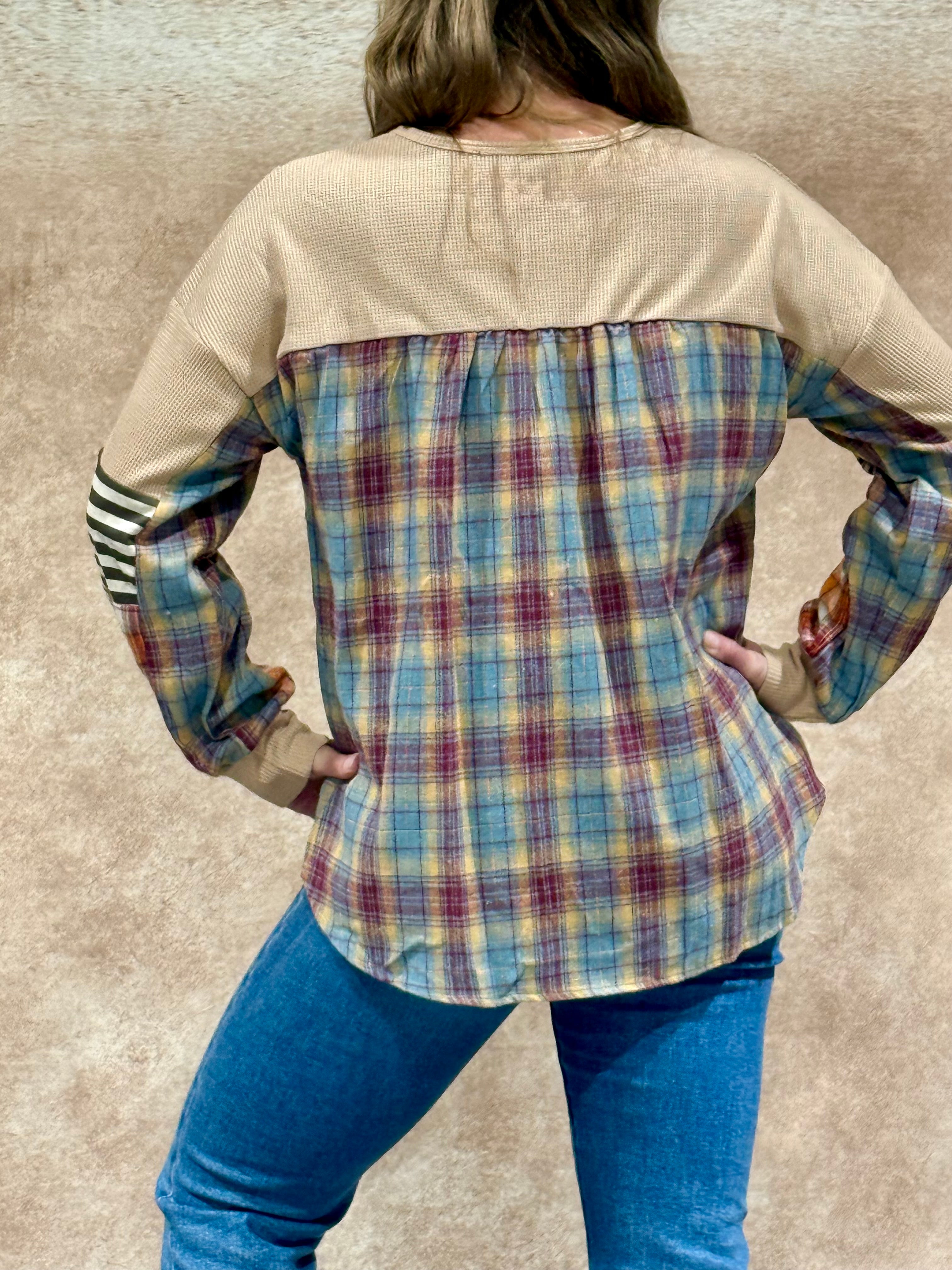 Plaid Patch Top