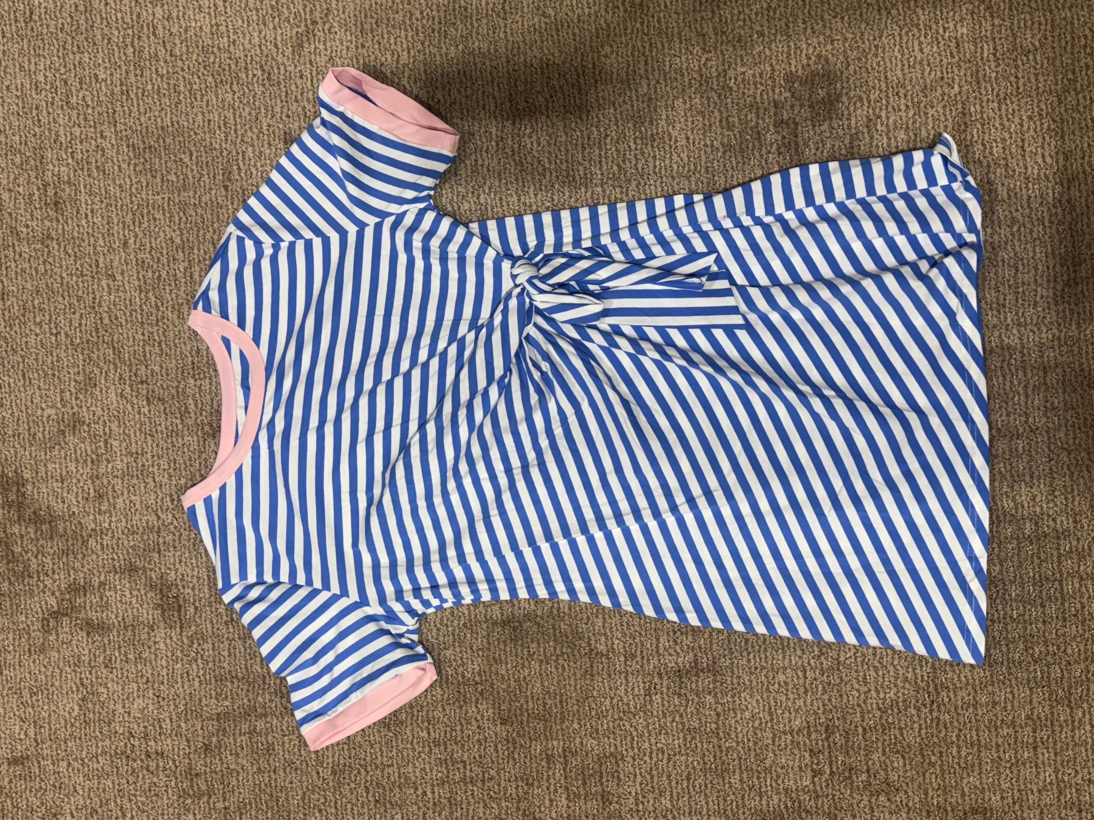 Blue/White/Pink Striped Dress