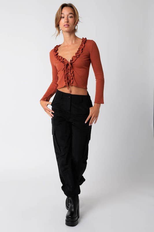 Cameron Cardi Top: Caramel Cafe / M