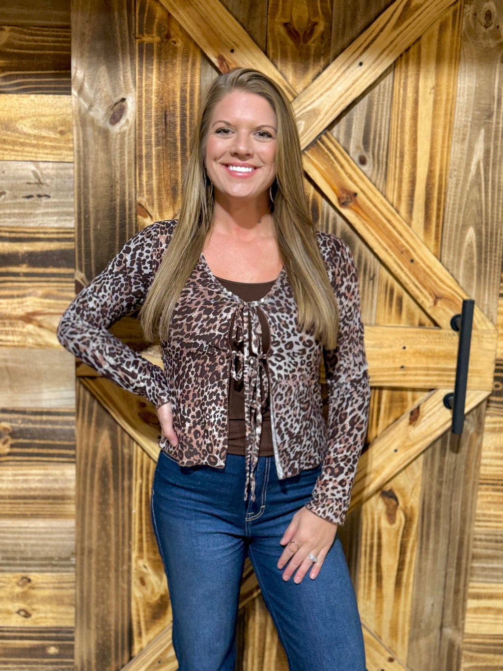 Leopard Luxe Tie Top