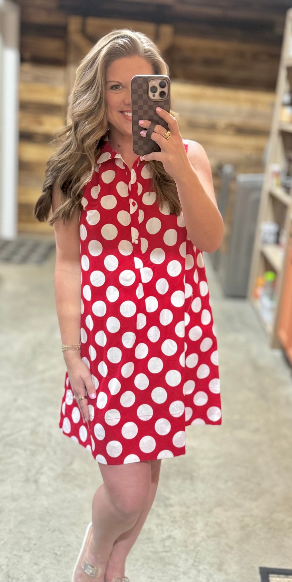 Red/White Polka Dot Mini Dress