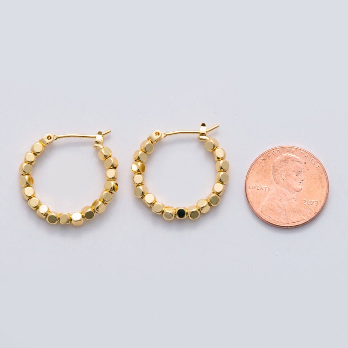 Beaded Latch Hoops