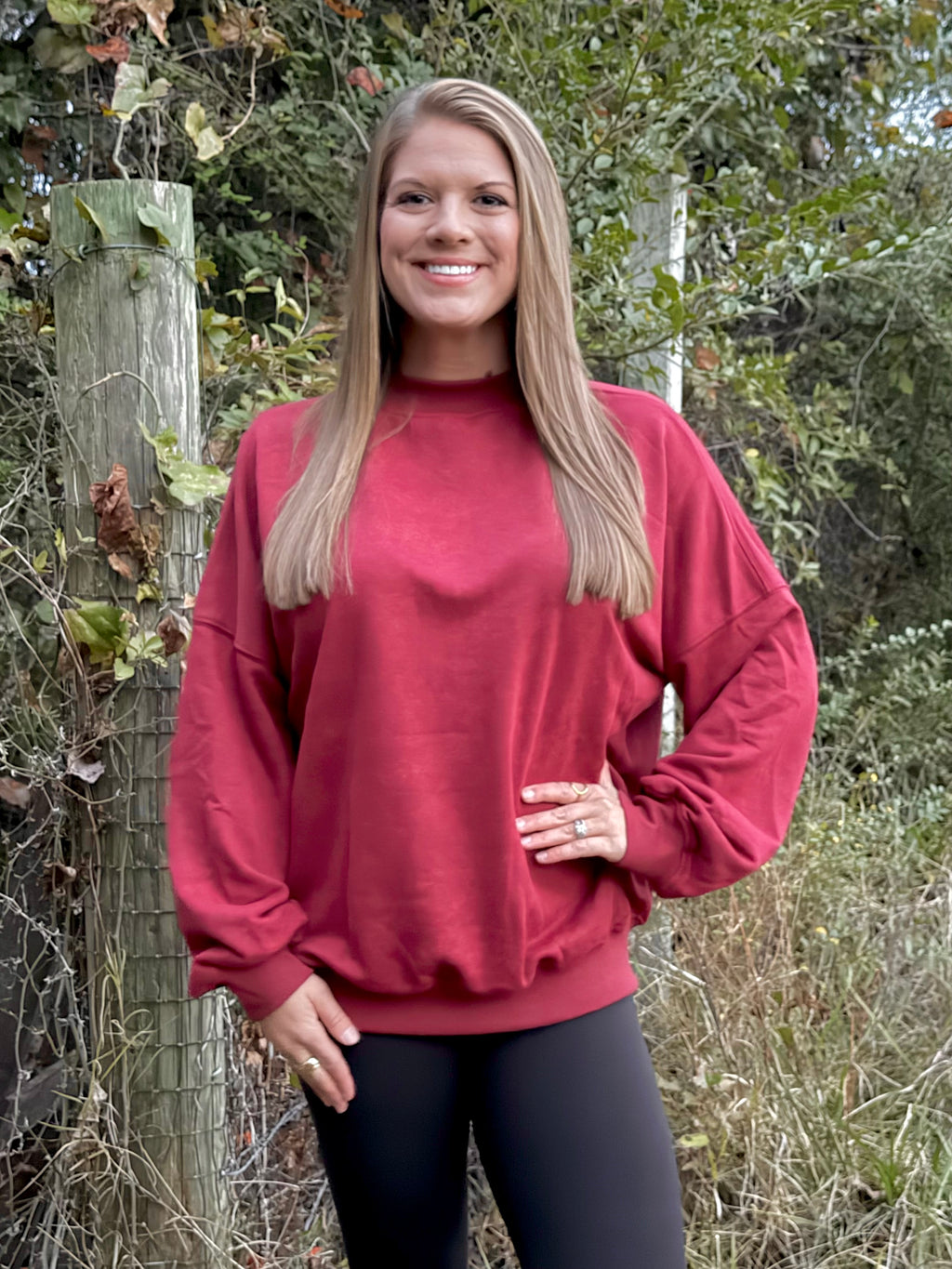 Crimson Comfort Pullover