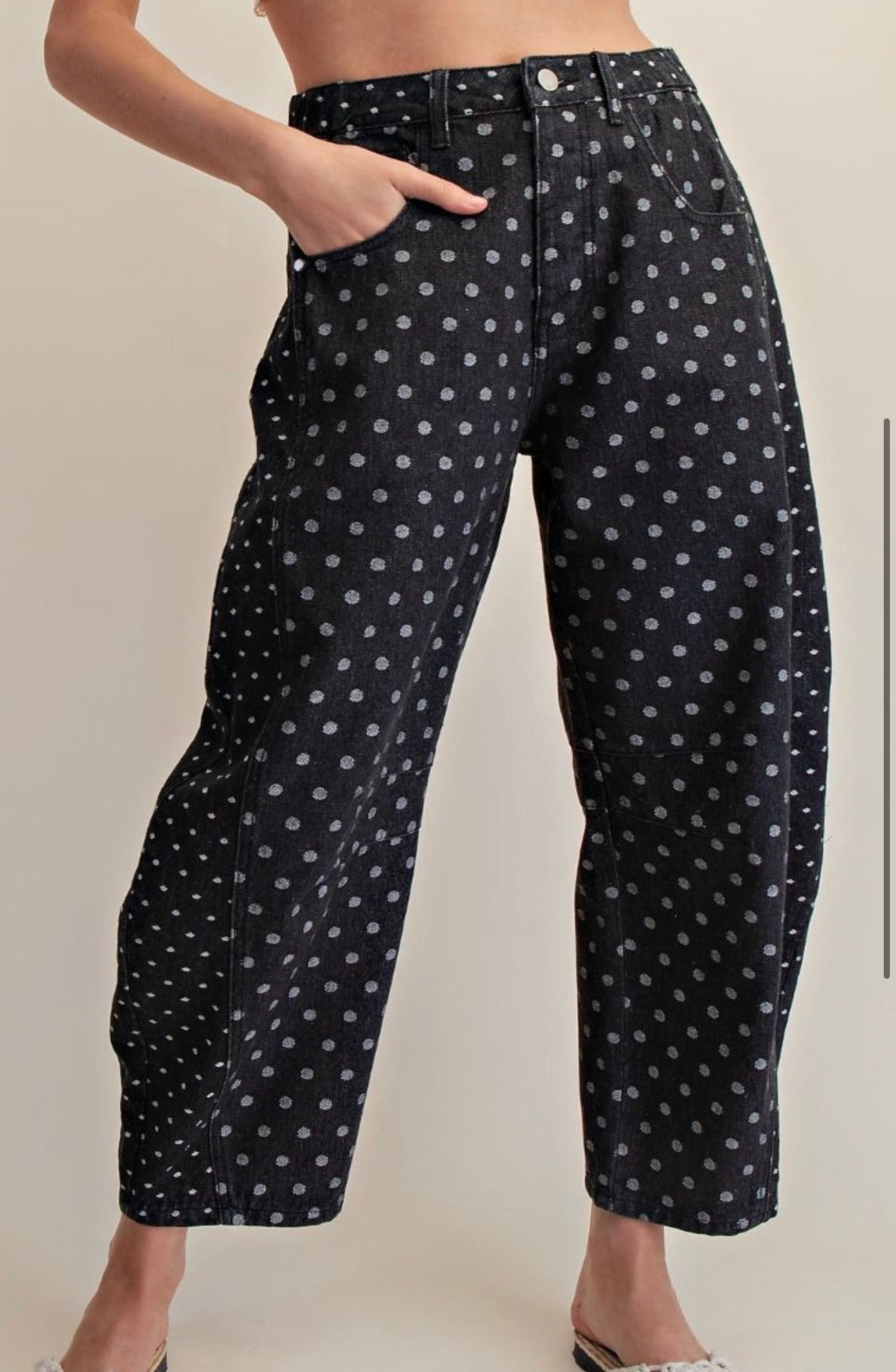 Black Polka Dot Jeans