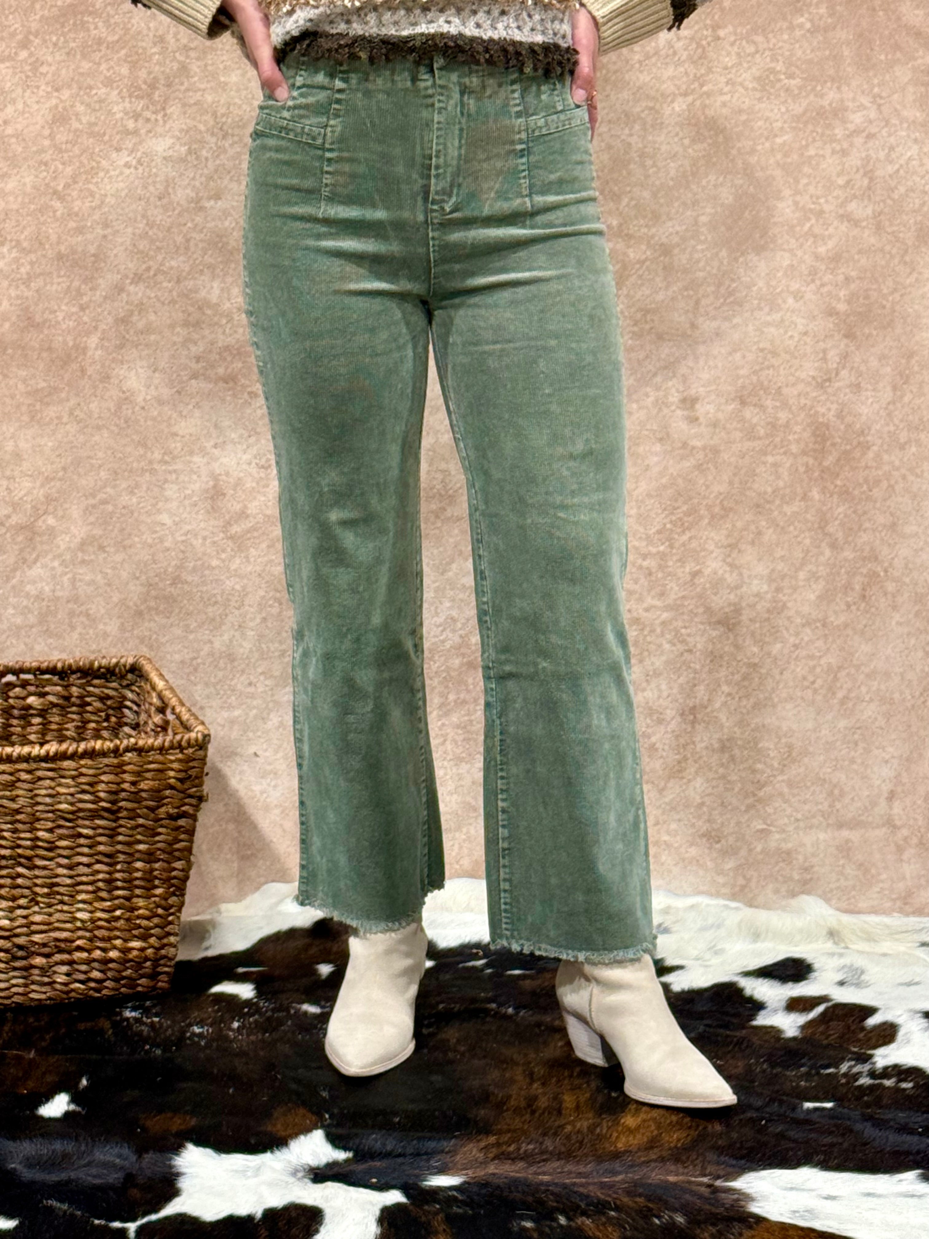 Olive Grove Cord Pant