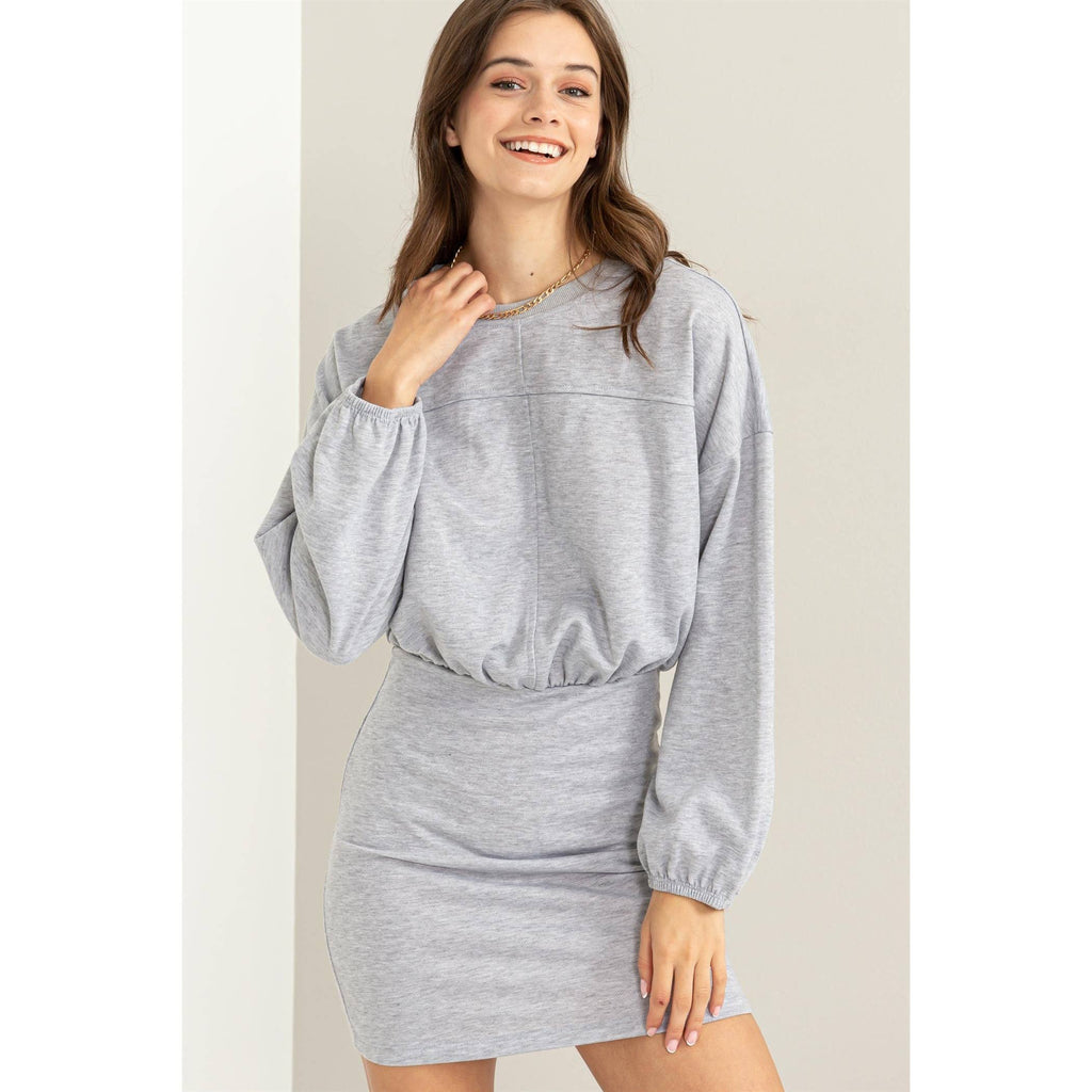 Gray Sweatshirt Dress