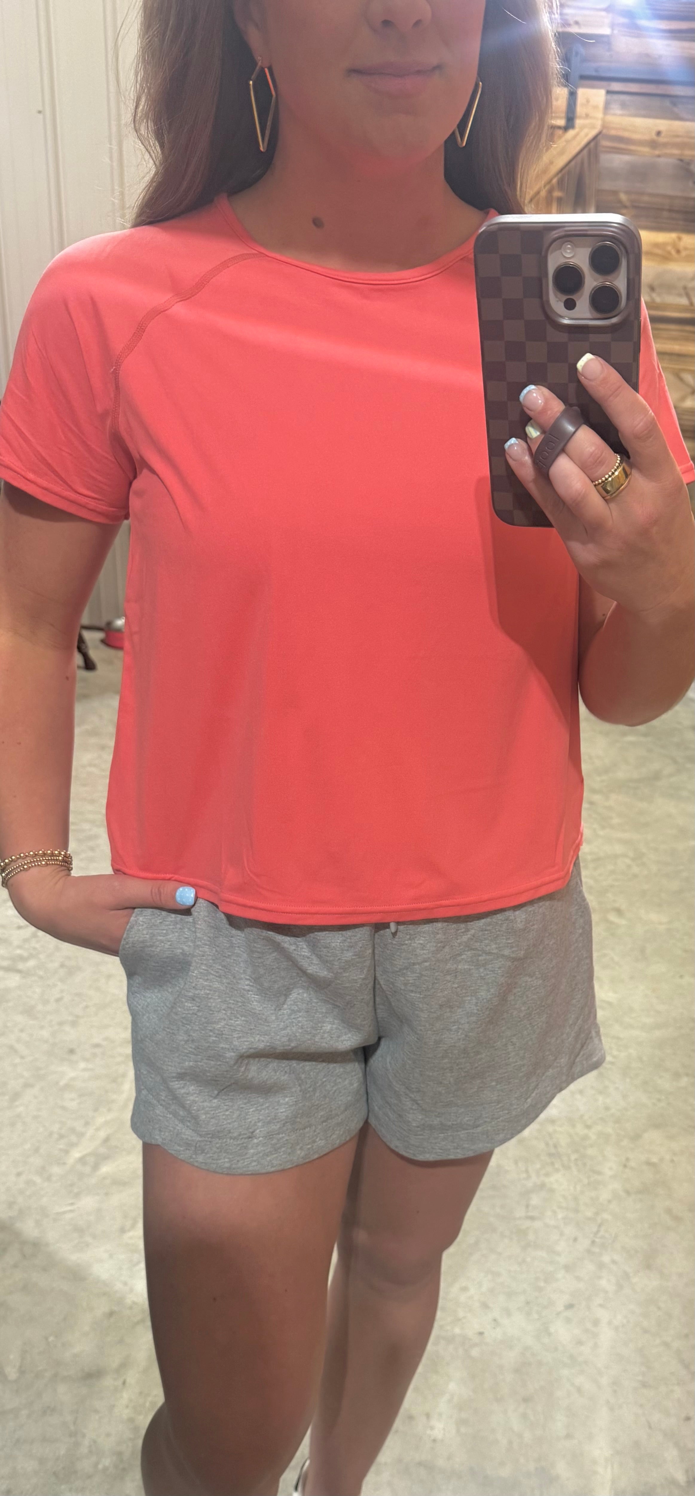 Coral Buttersoft Cross-back Top