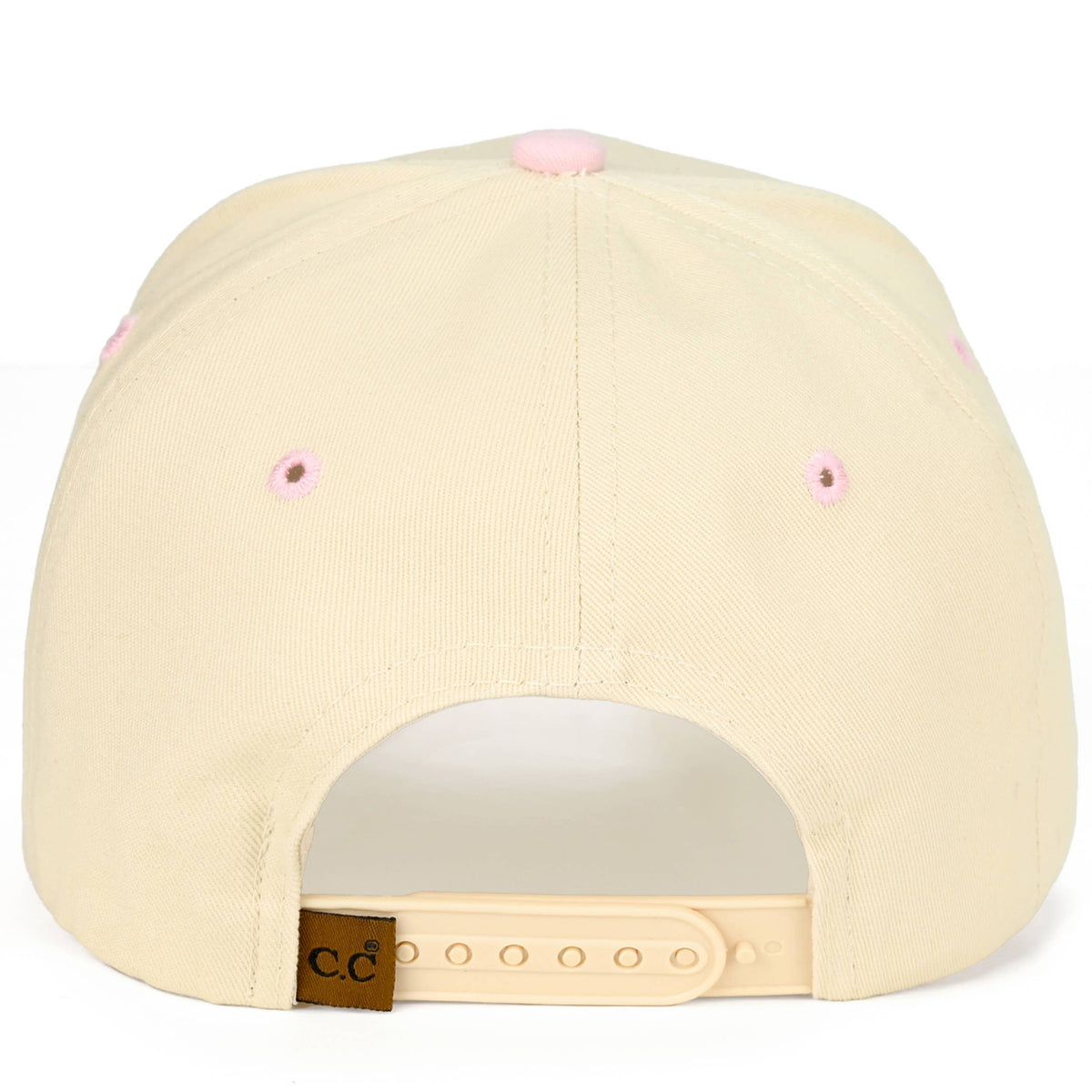 C.C GOD IS GOOD Embroidered Letter Two Tone Trucker Hat: Light Pink