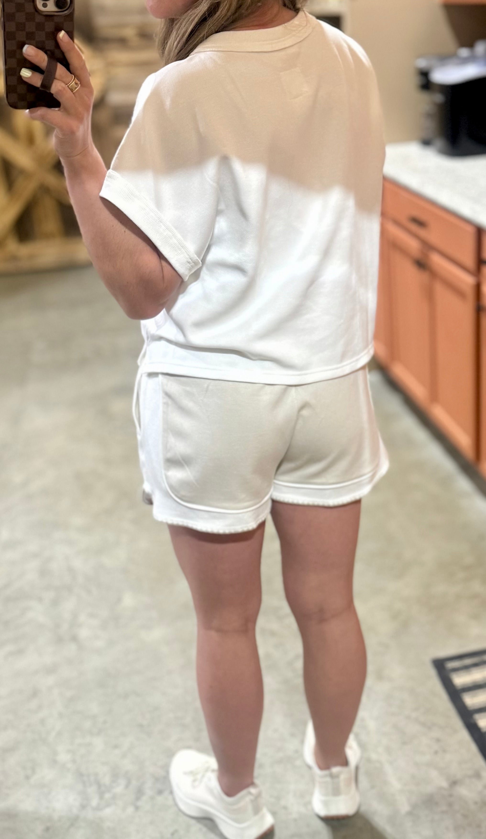 Tan/White Mix Shorts