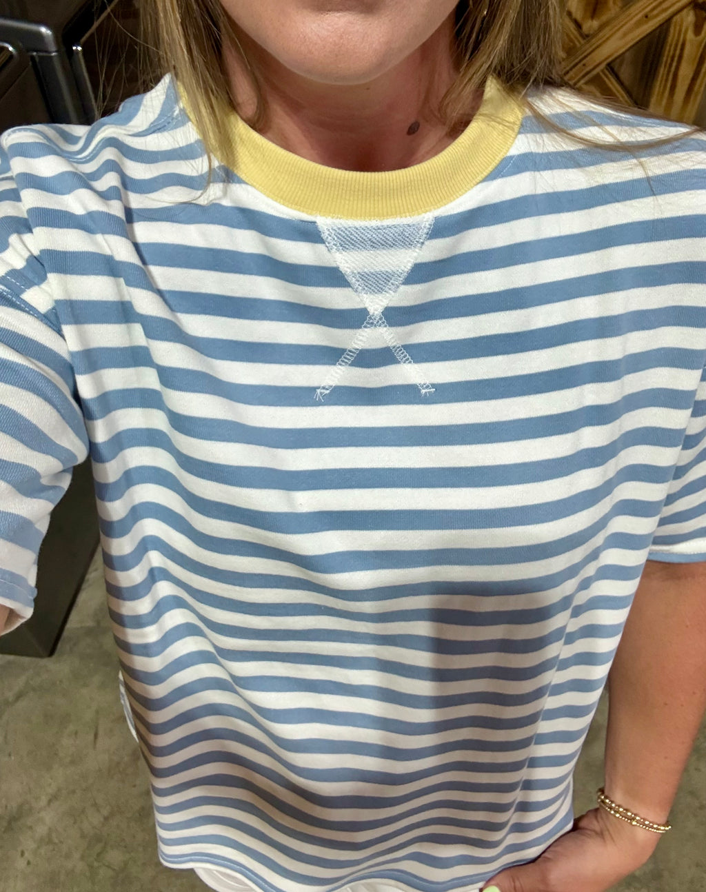 Striped Blue/White Top