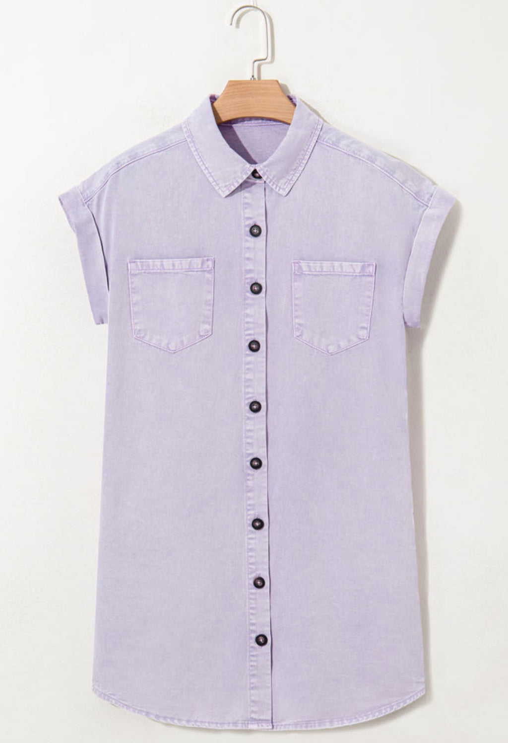 Purple Button Down Dress