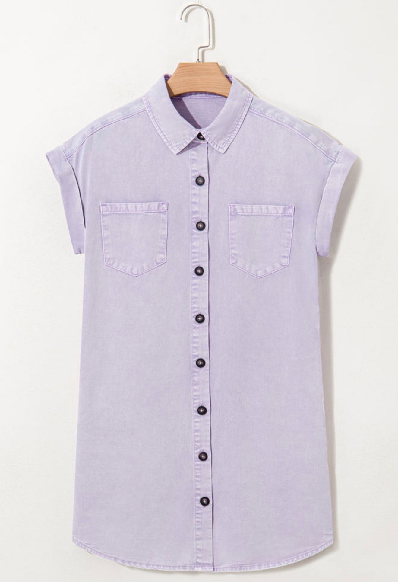 Purple Button Down Dress