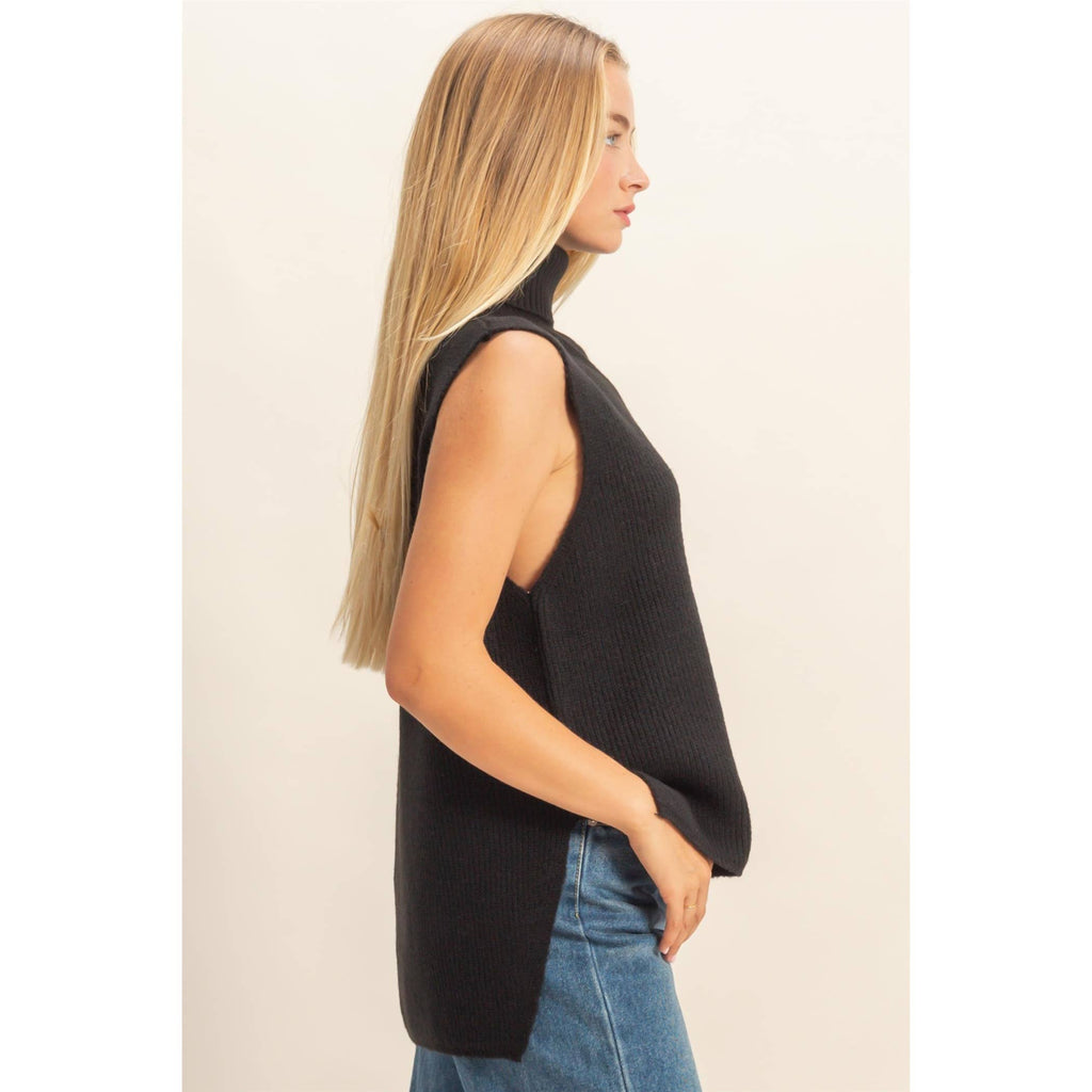 Sleeveless Turtleneck Sweater Vest