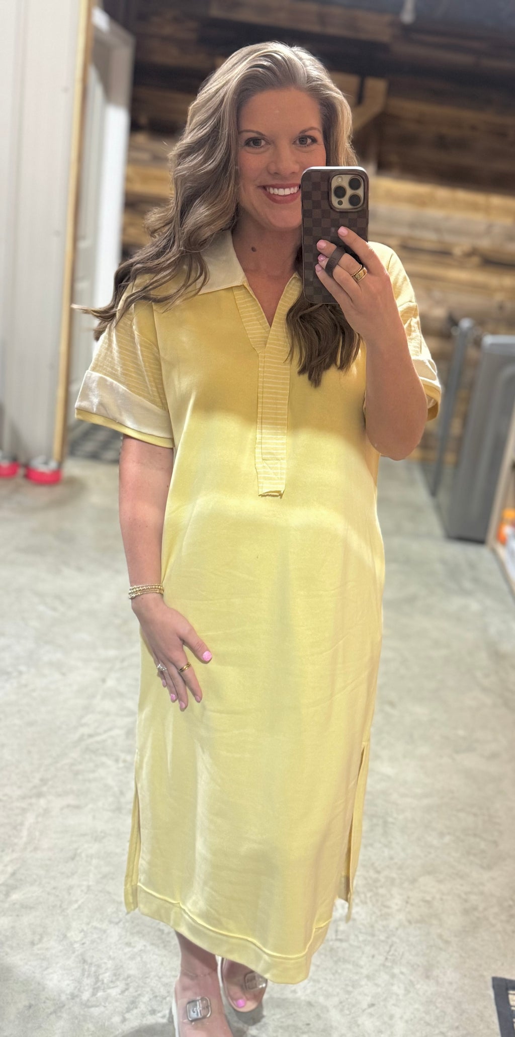 Butter Cream Polo Midi dress