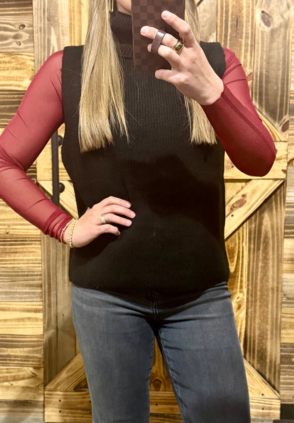 Sleeveless Turtleneck Sweater Vest