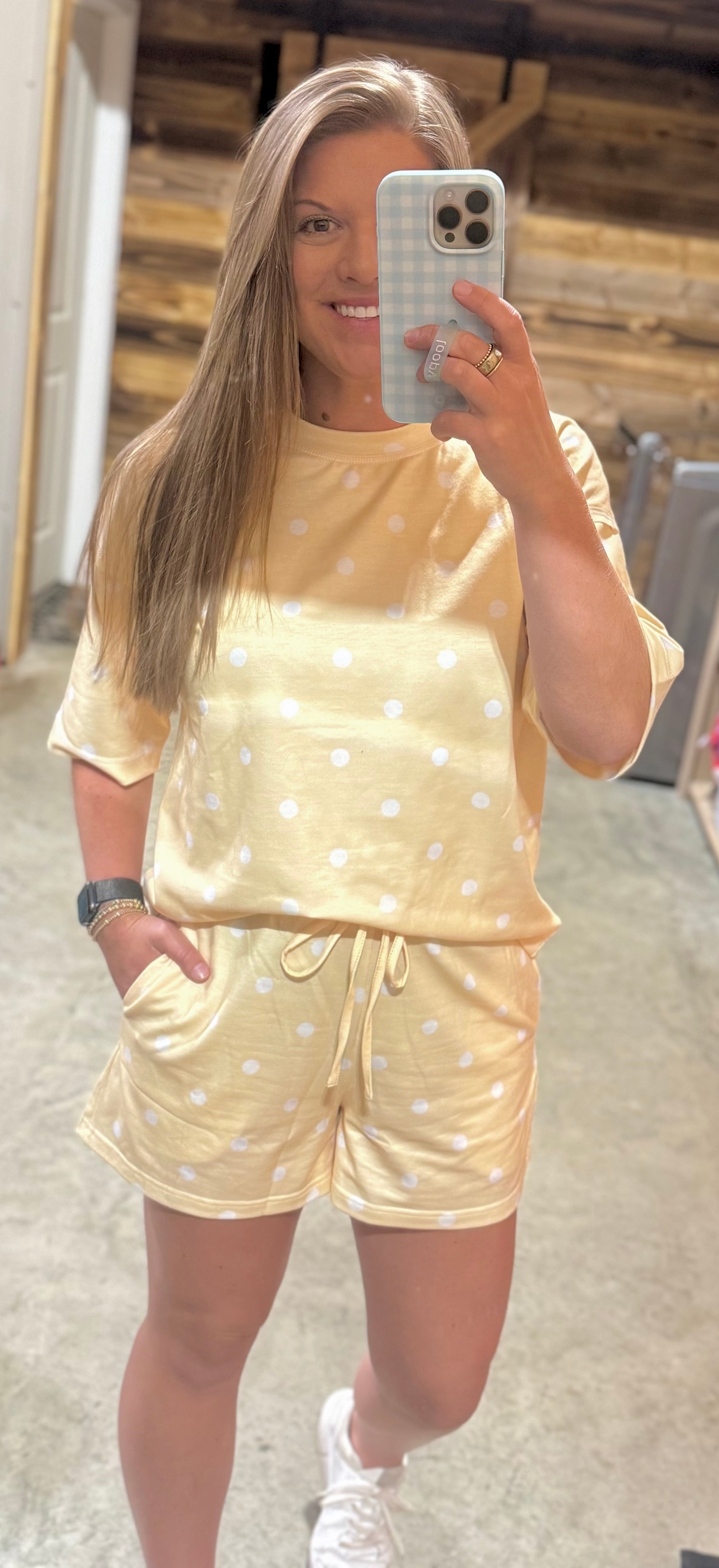 Yellow Polka Dot Set