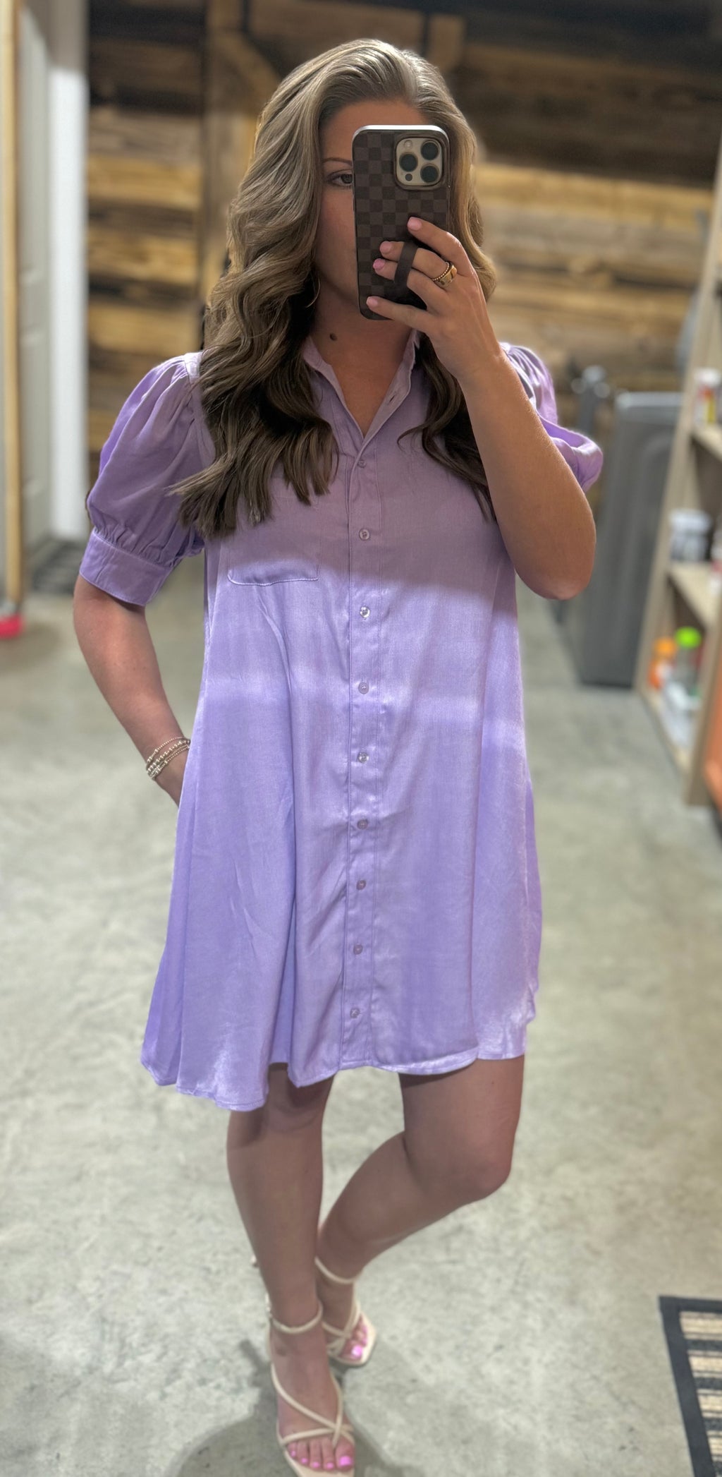 Lavender Satin Mini Dress