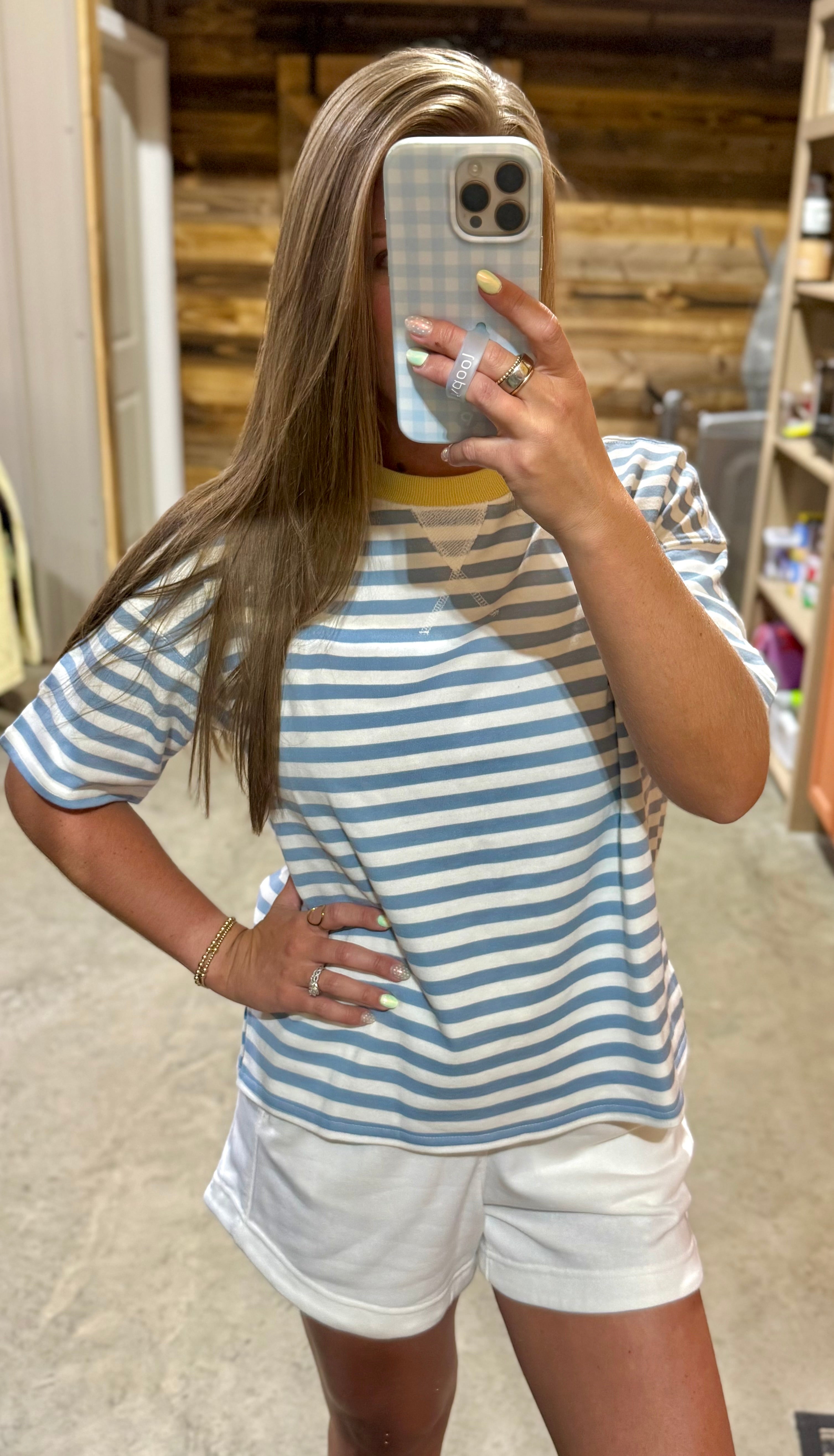 Striped Blue/White Top