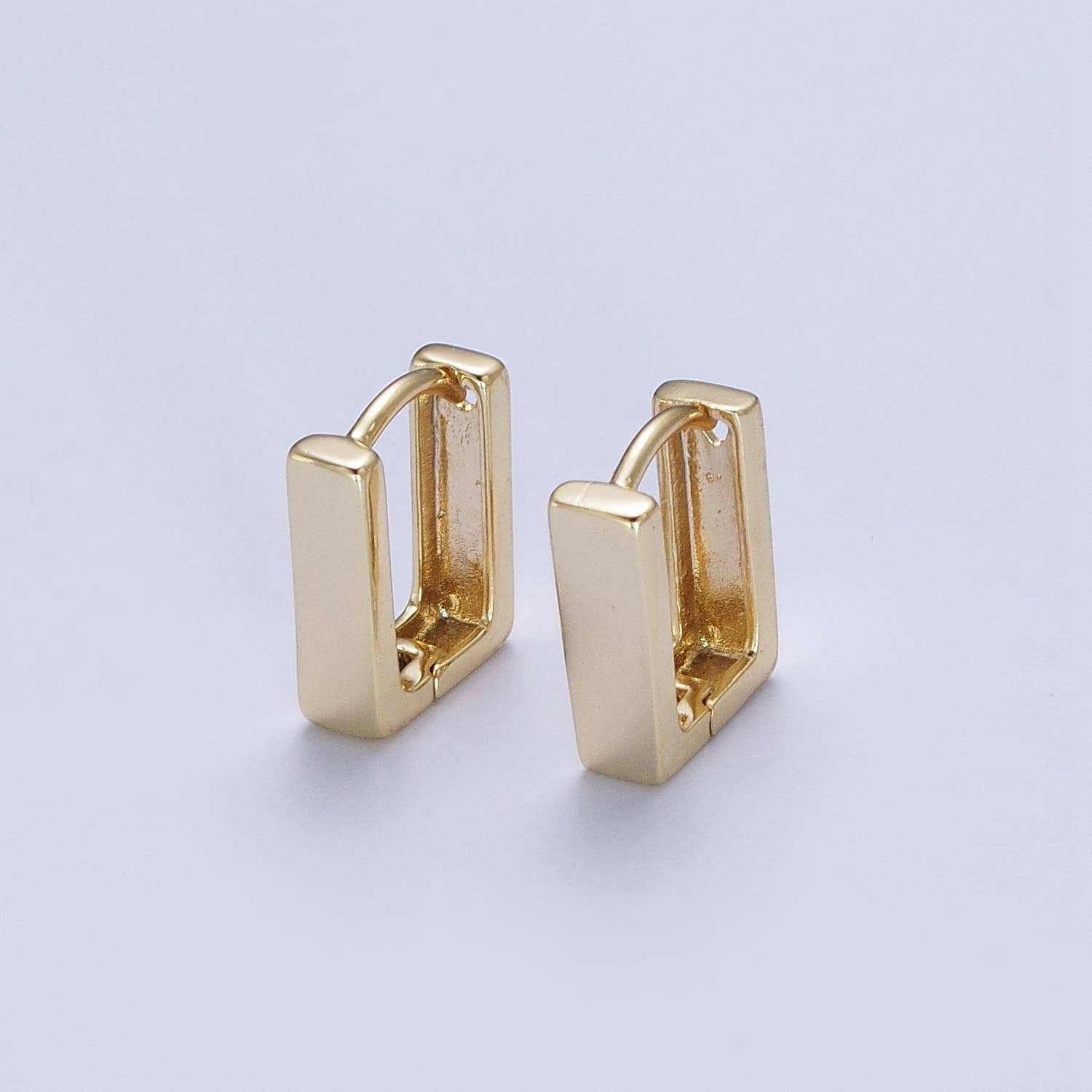 Modern Geometric Square Hoop Earrings in Gold Geometric Jewe