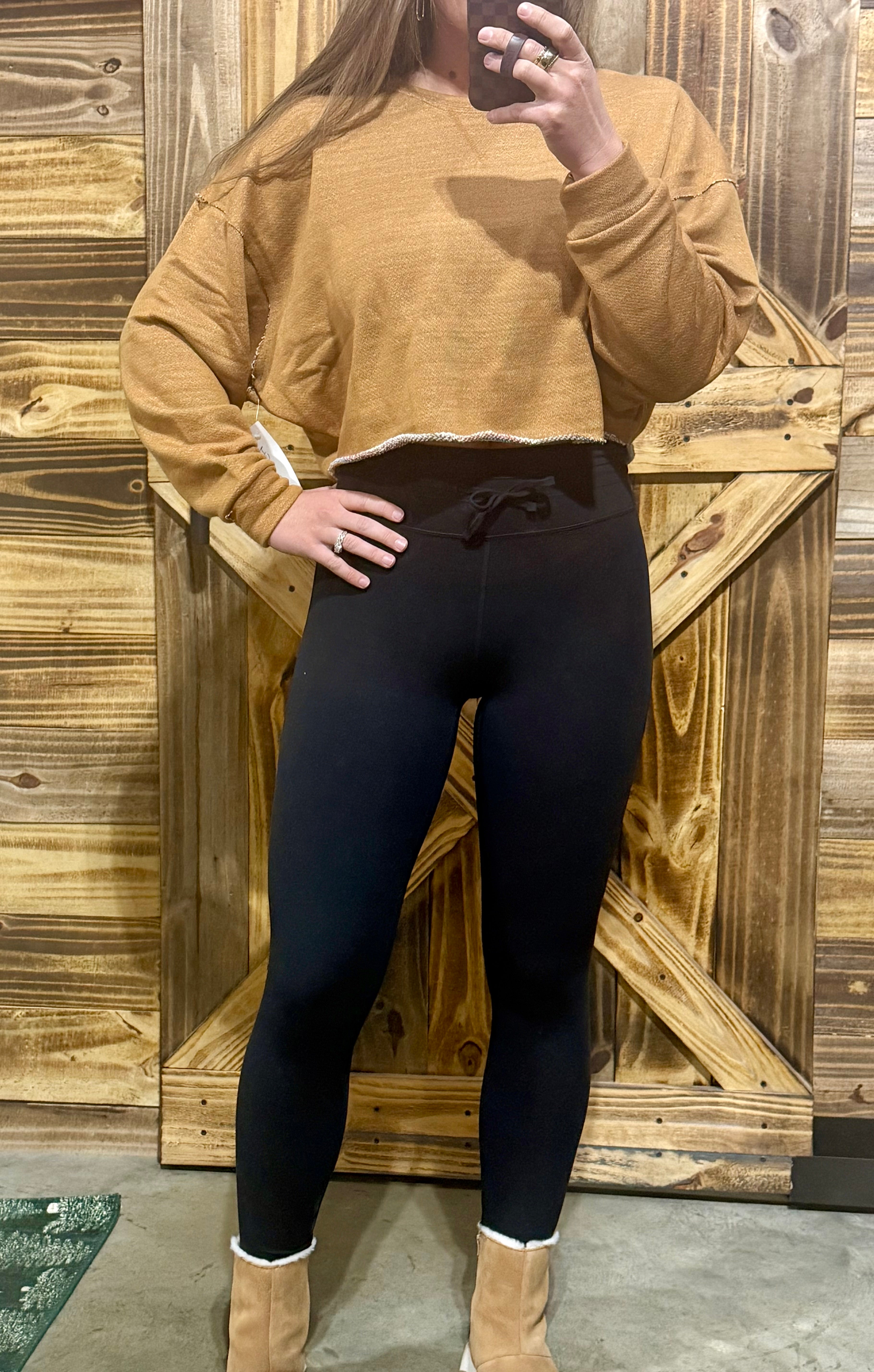 Drop-Shoulder Brown Sugar Top