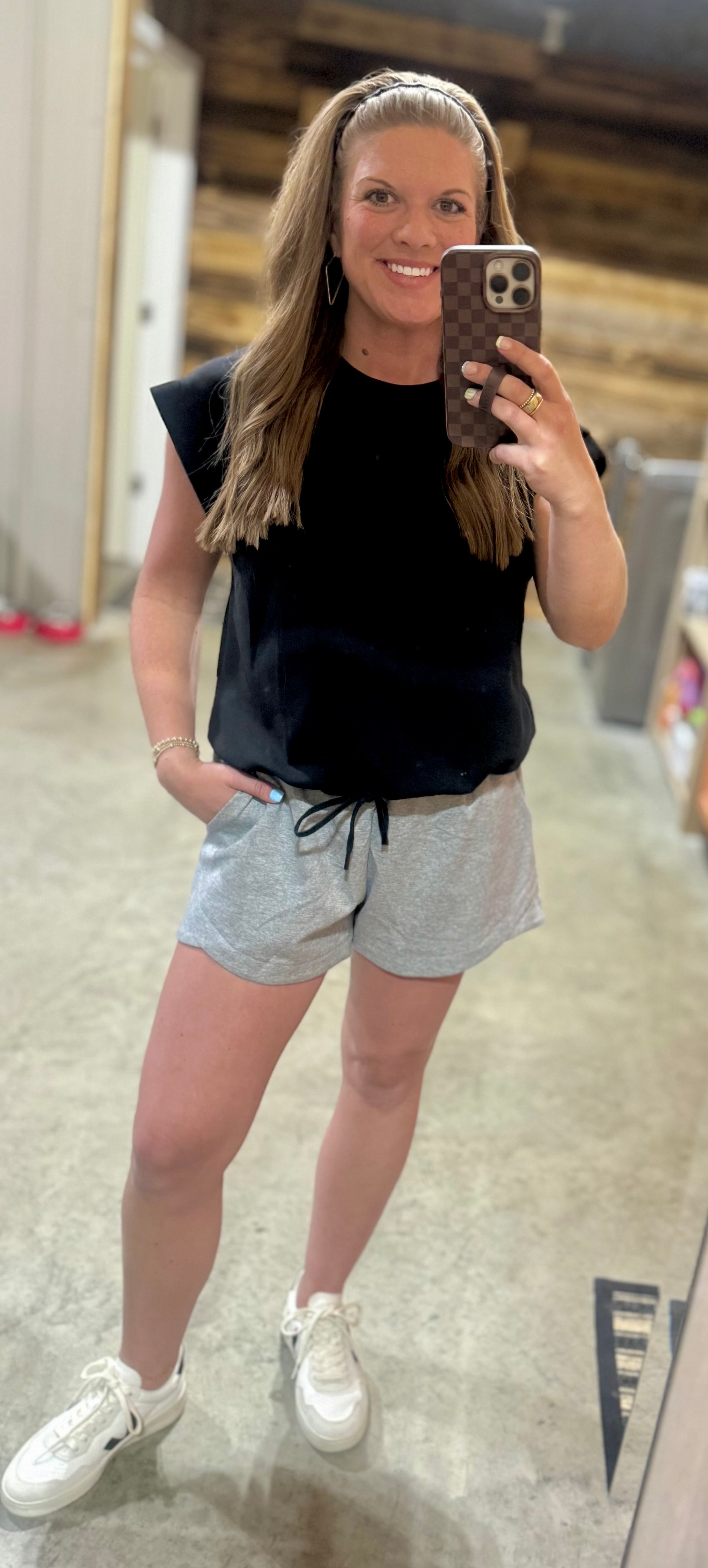 Black Luxeknit Tie Top