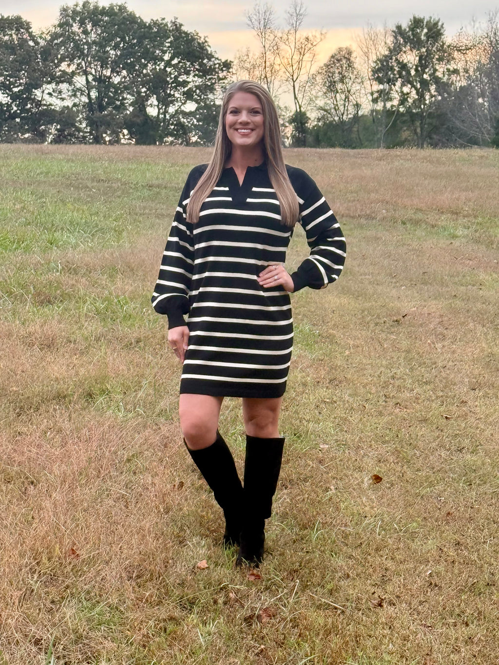 Toasted Stripe Knit Dress