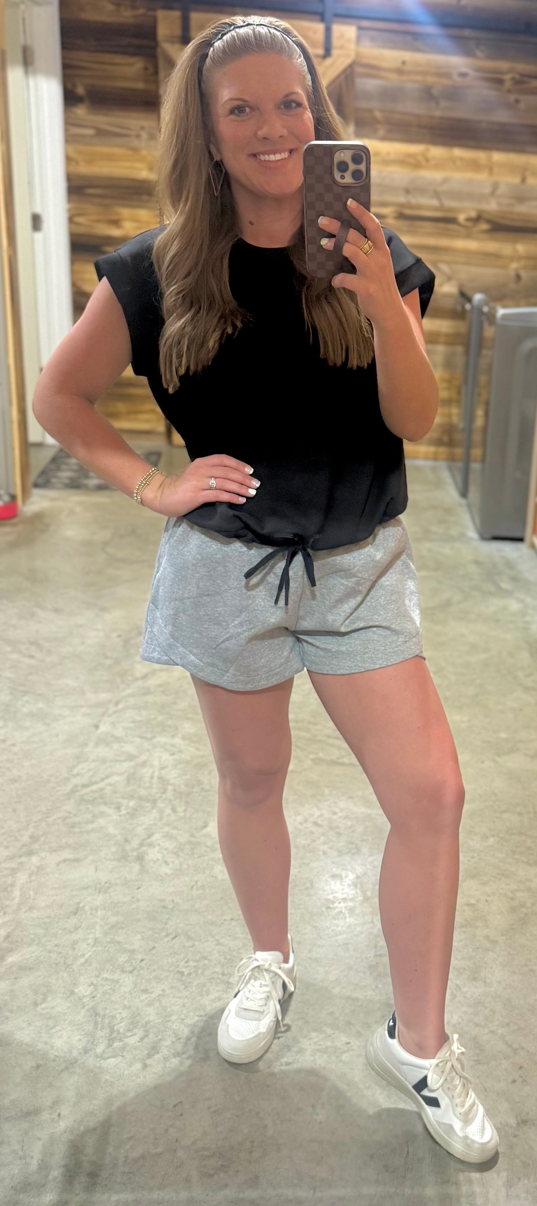 Black Luxeknit Tie Top