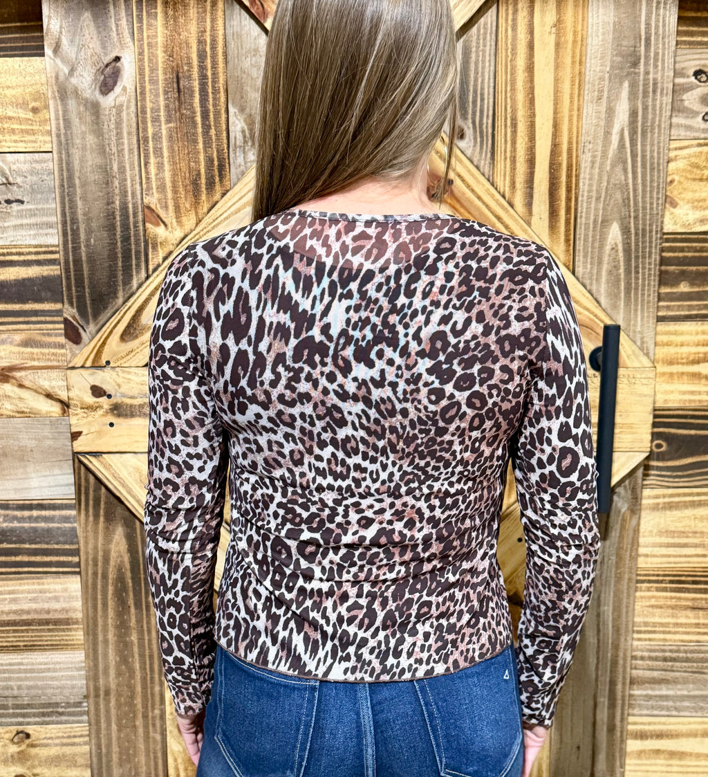 Leopard Luxe Tie Top