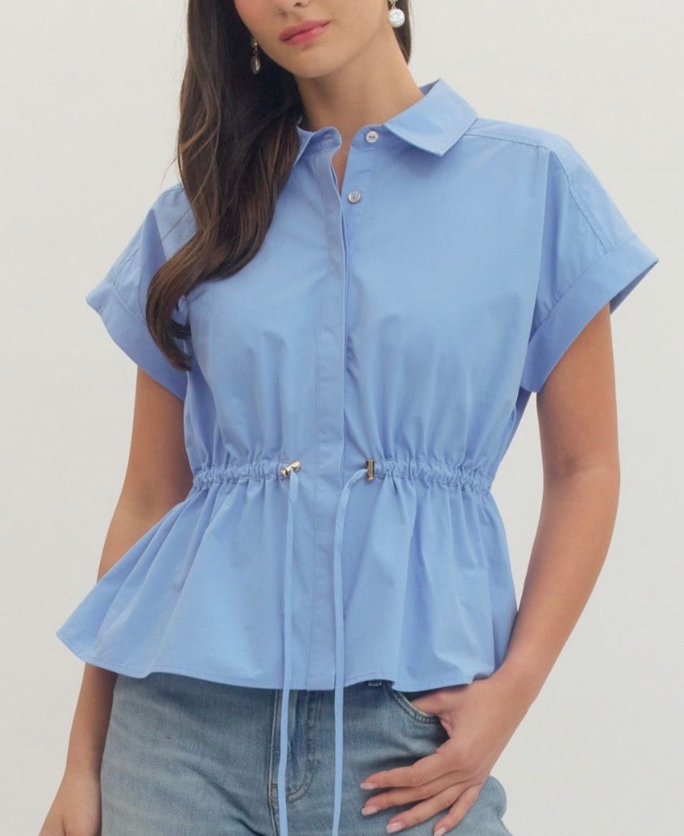 Blue Tie Top
