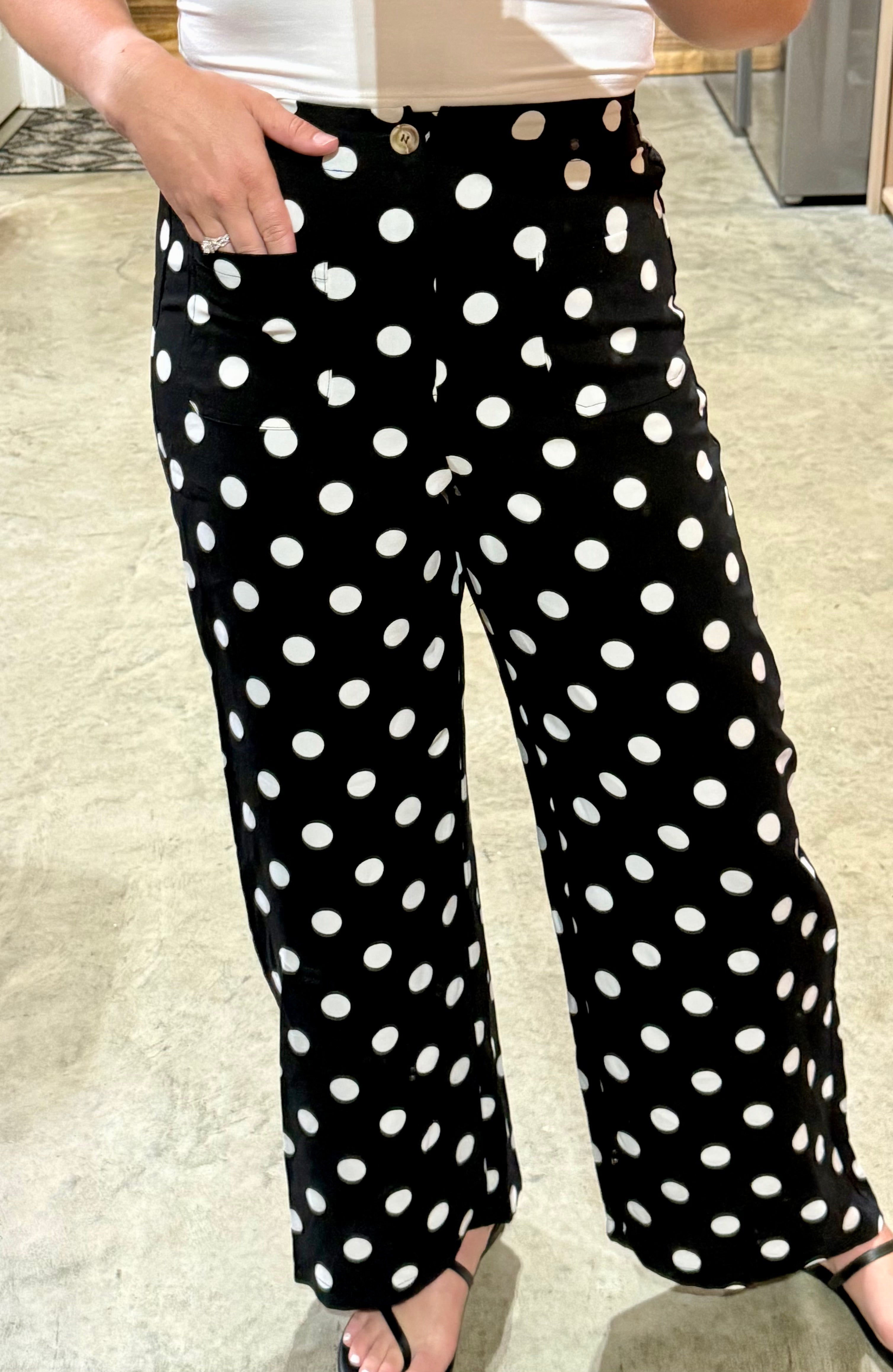 Black Polka Dot Pants
