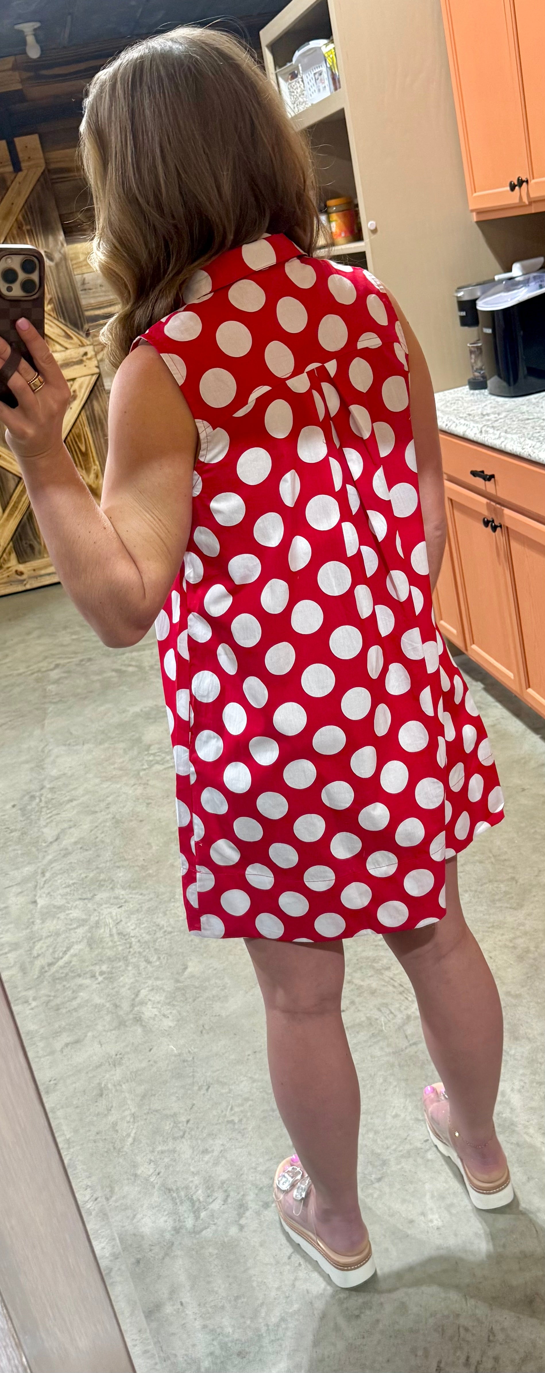 Red/White Polka Dot Mini Dress
