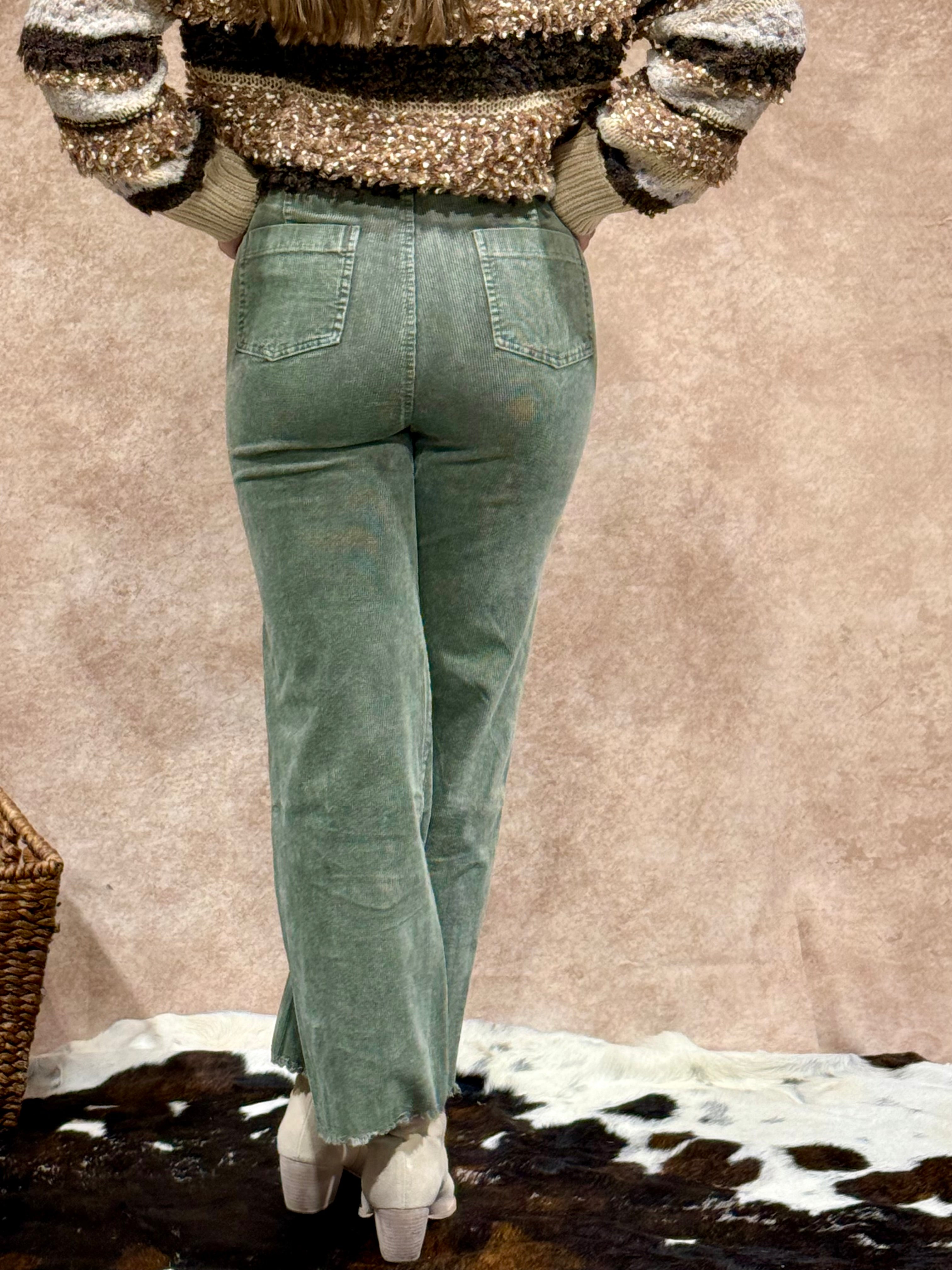 Olive Grove Cord Pant