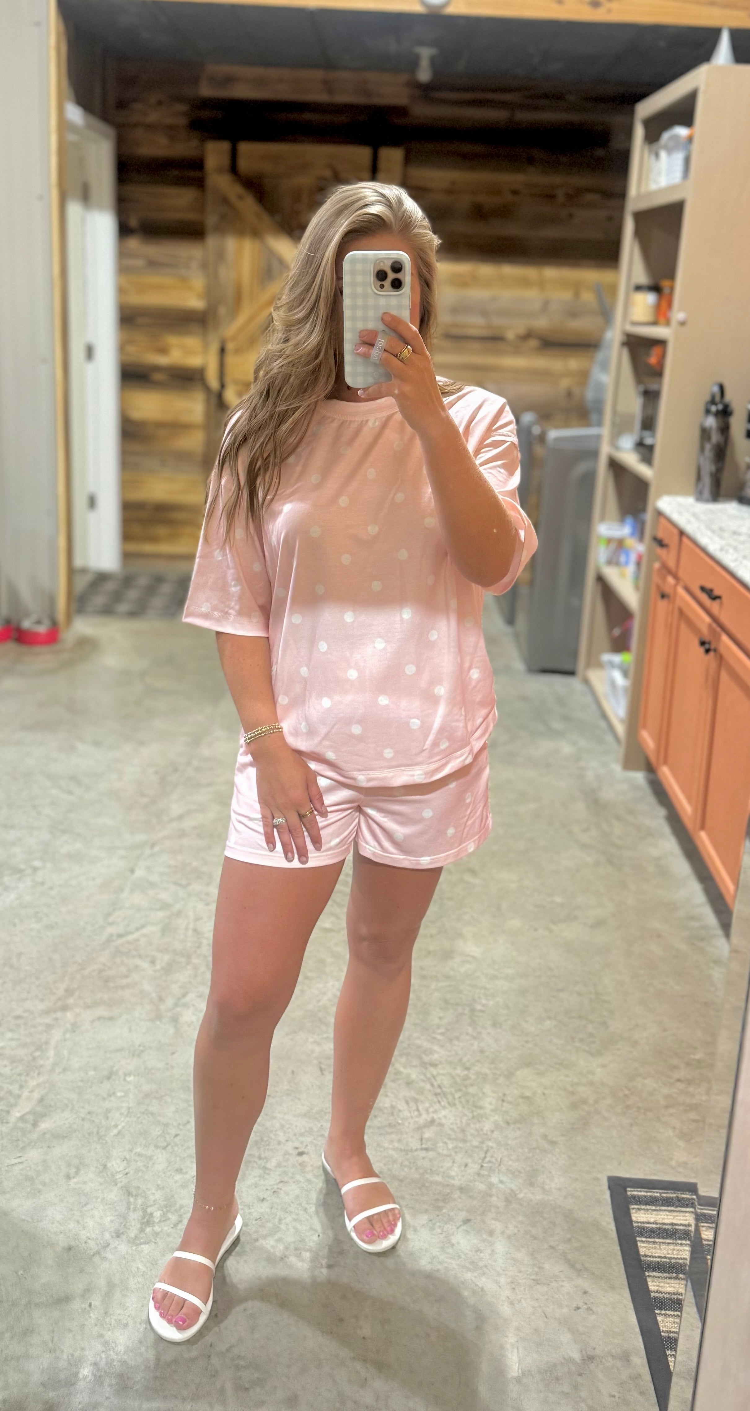 Pink Polka Dot Set