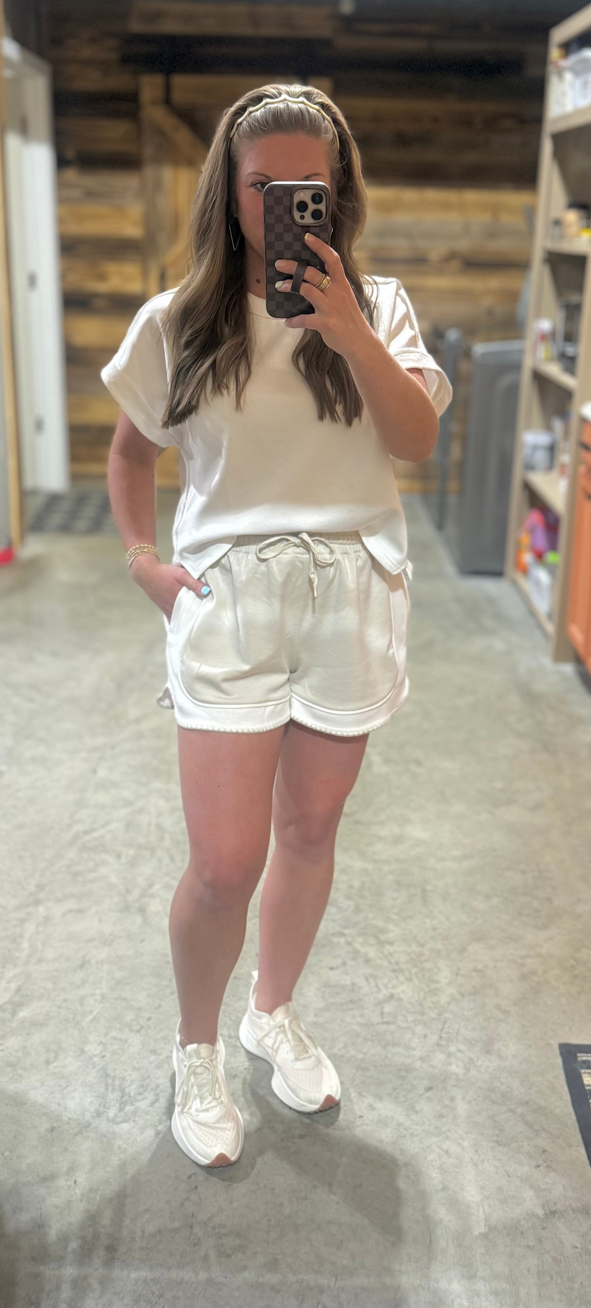 Tan/White Mix Shorts