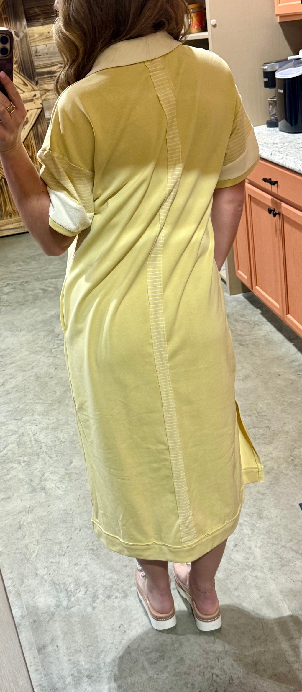 Butter Cream Polo Midi dress