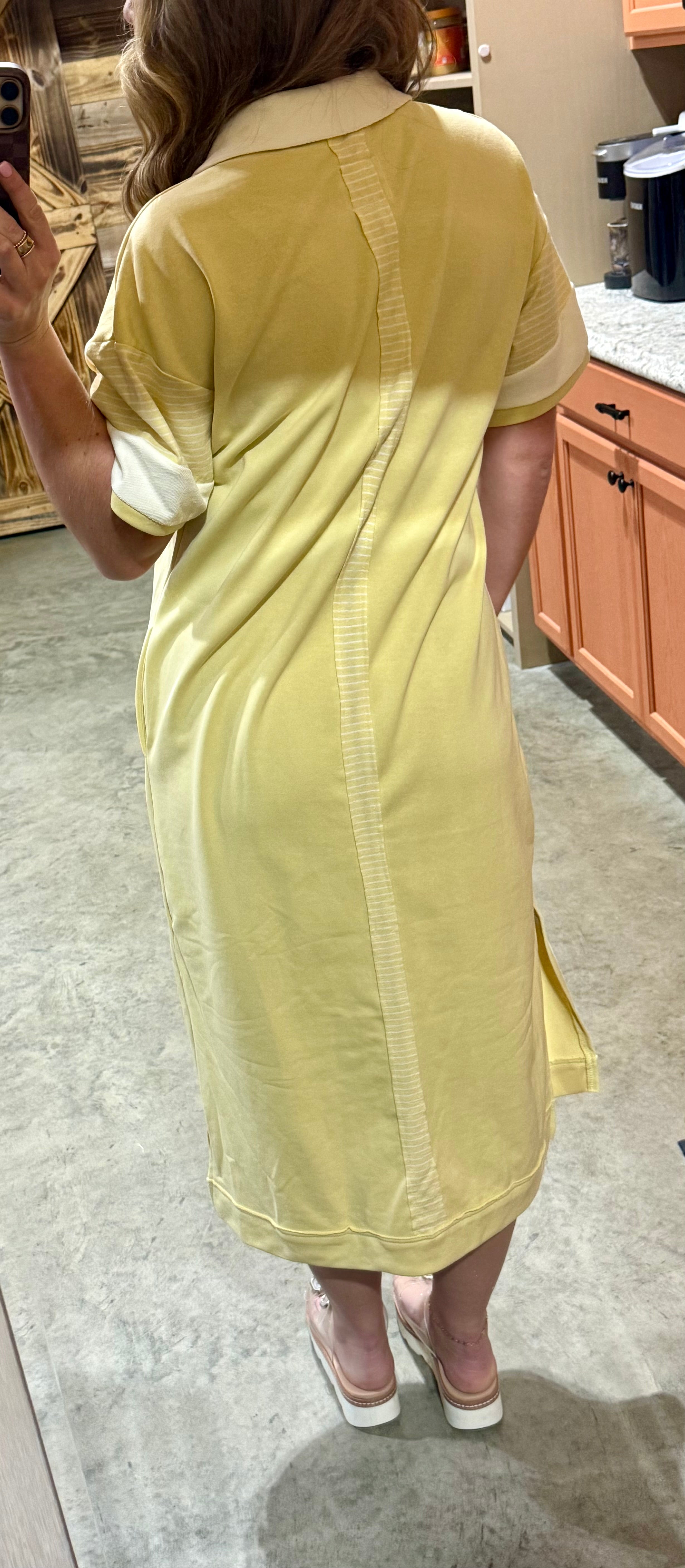 Butter Cream Polo Midi dress