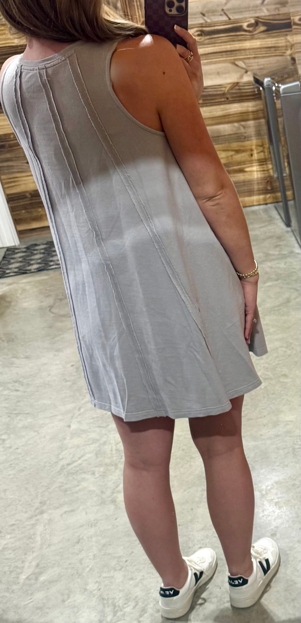 Grey Reverse Fray Dress