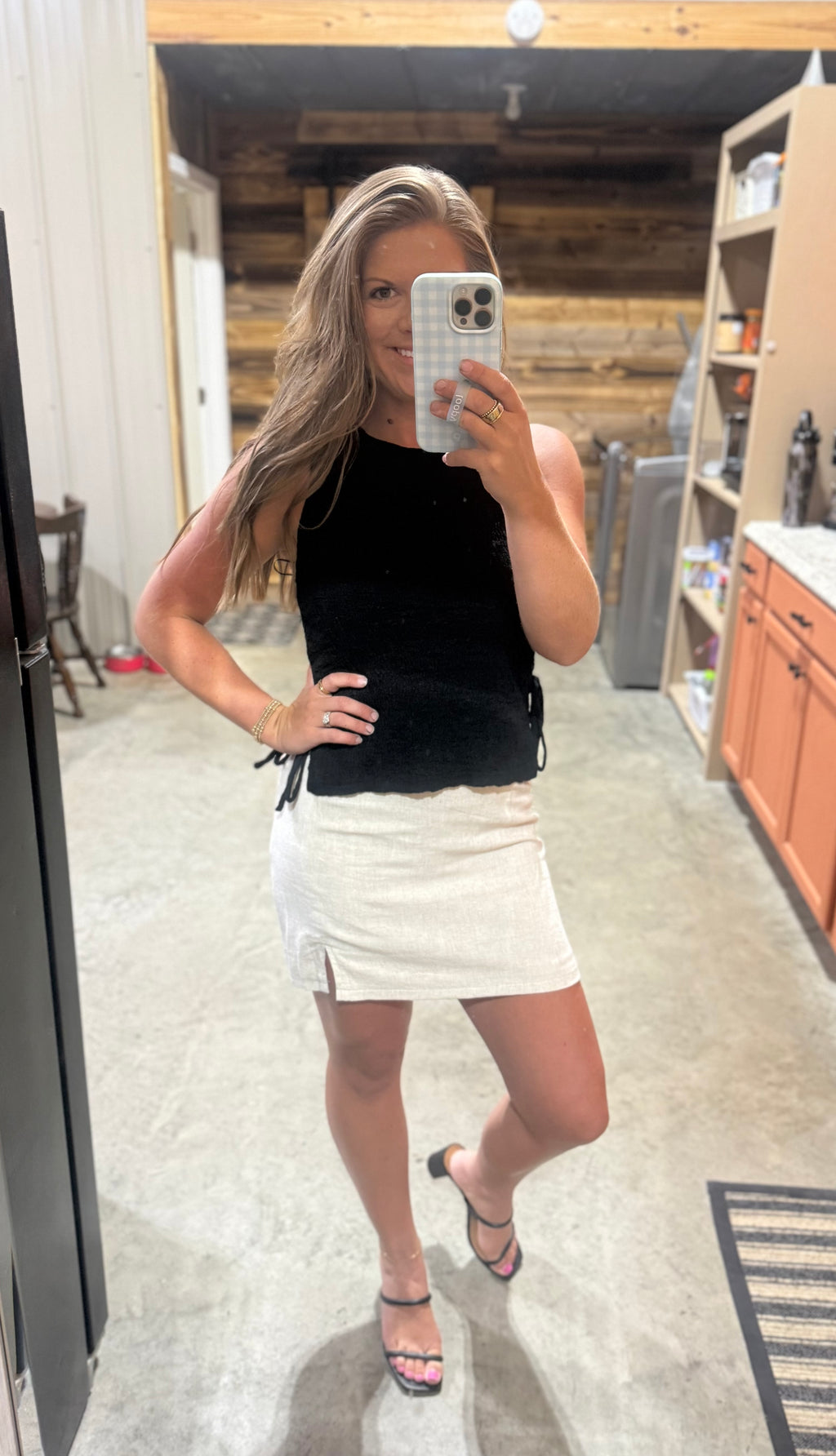 Black Side Tie Tank