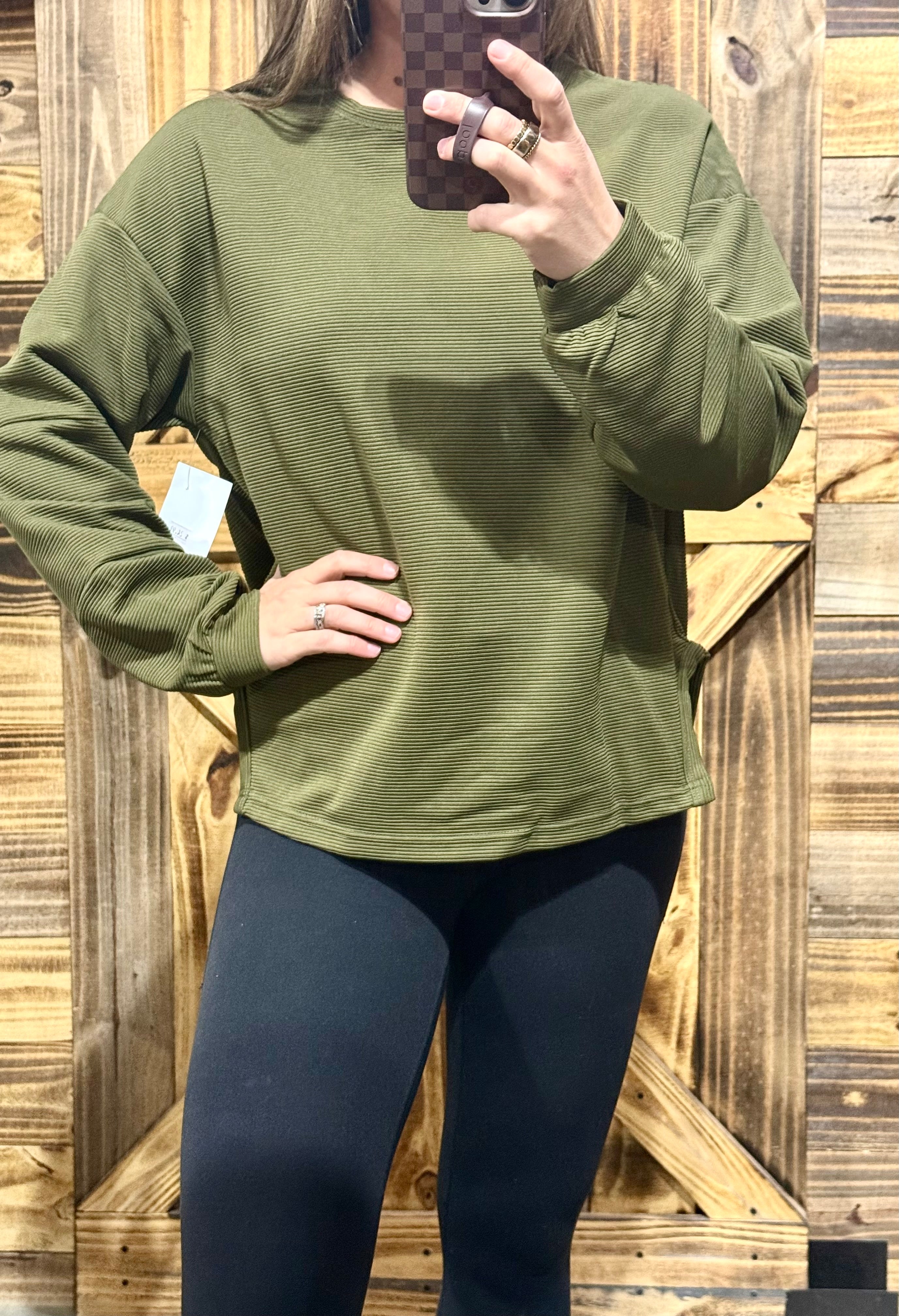 Textured Olive Top